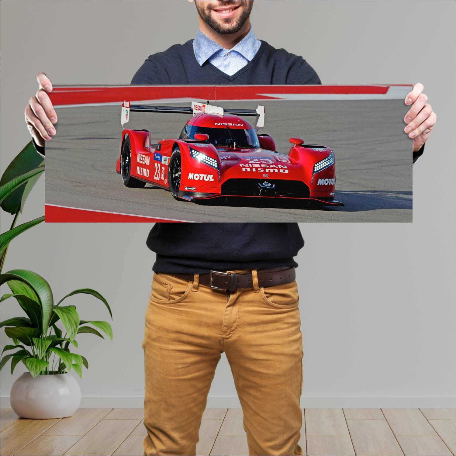 Cuadro grande 30x80cm 2015 nissan gt r lm nismo 18 108 Nissan