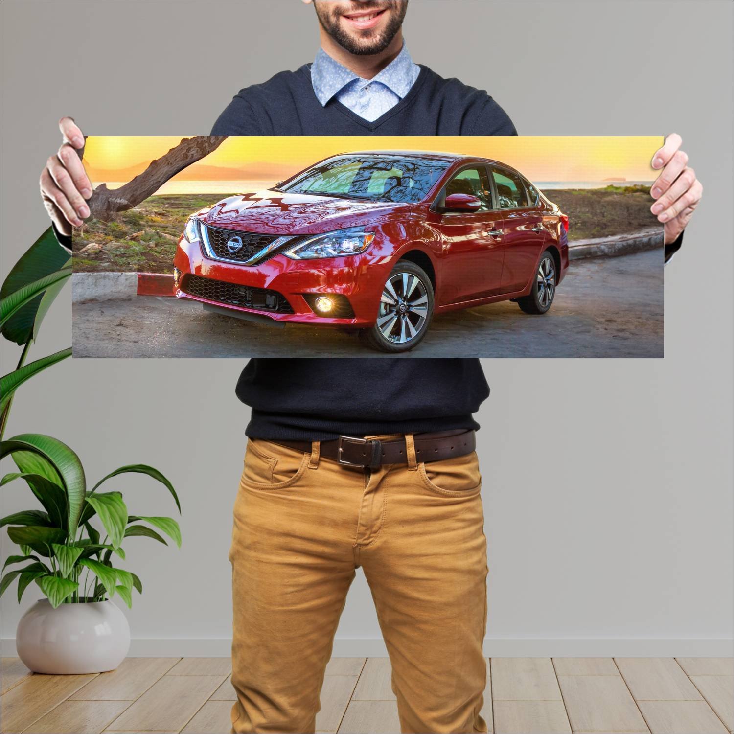 Cuadro grande 30x80cm 2016 nissan sentra sr auto 137 Nissan