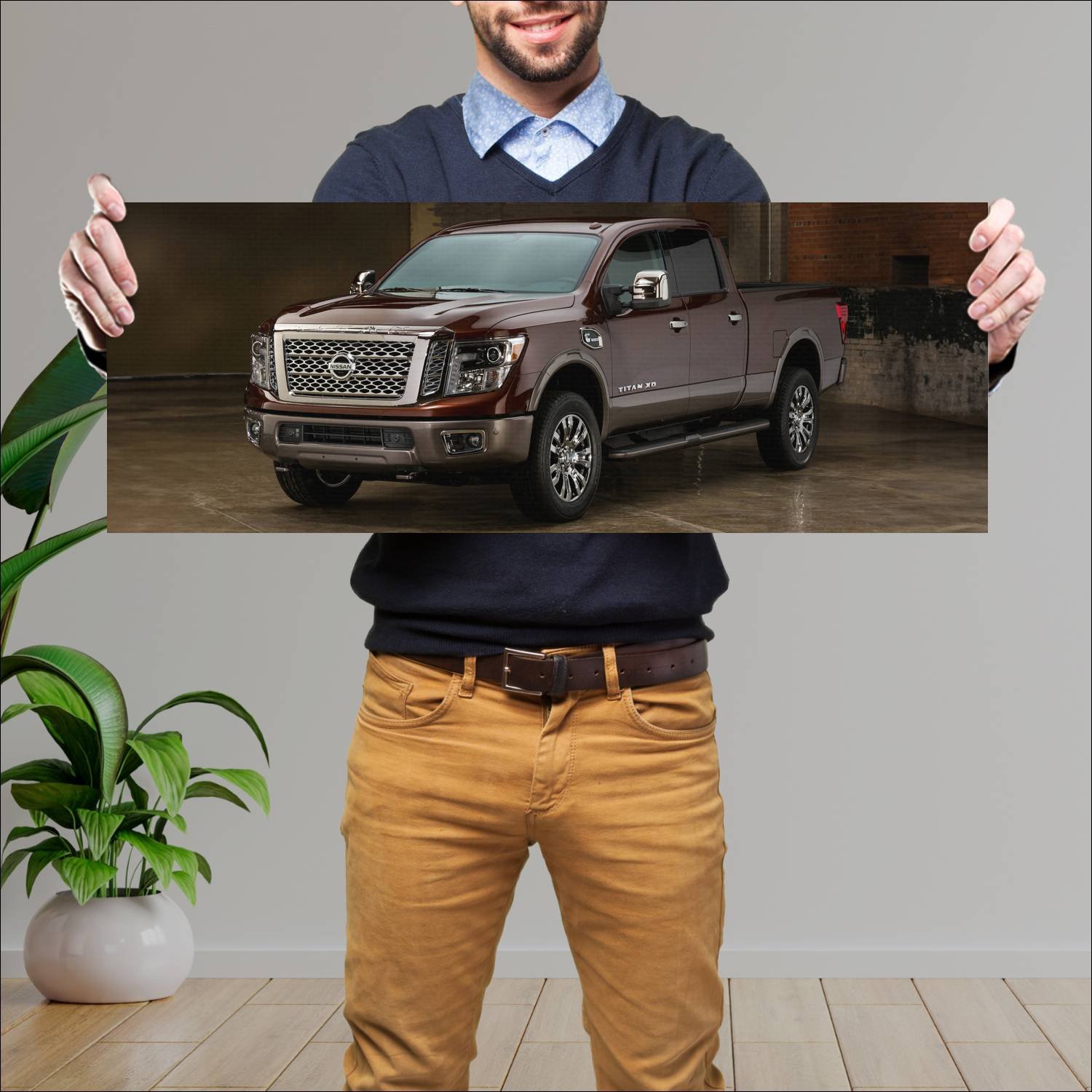 Cuadro grande 30x80cm 2016 nissan titan xd platinu 140 Nissan