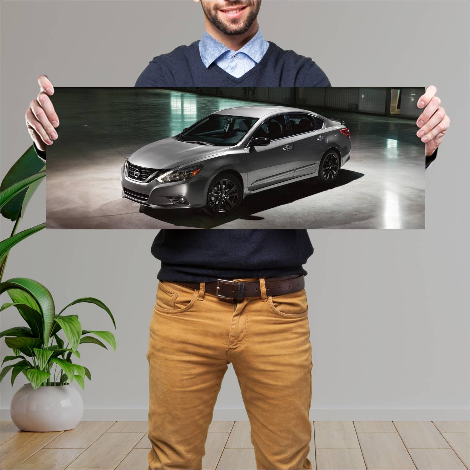 Cuadro grande 30x80cm 2017 nissan altima sr midnig 145 Nissan