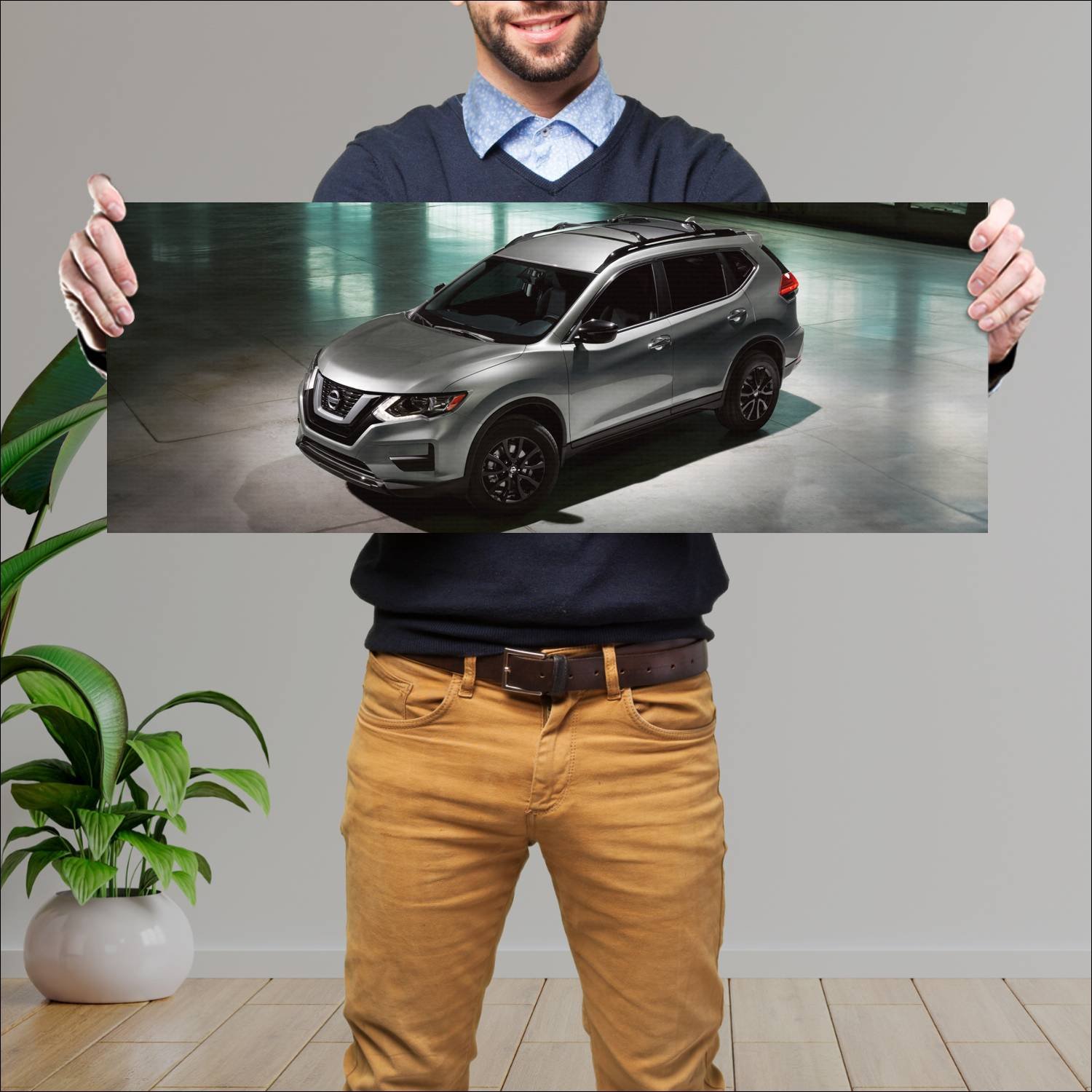 Cuadro grande 30x80cm 2017 nissan rogue midnight e 161 Nissan