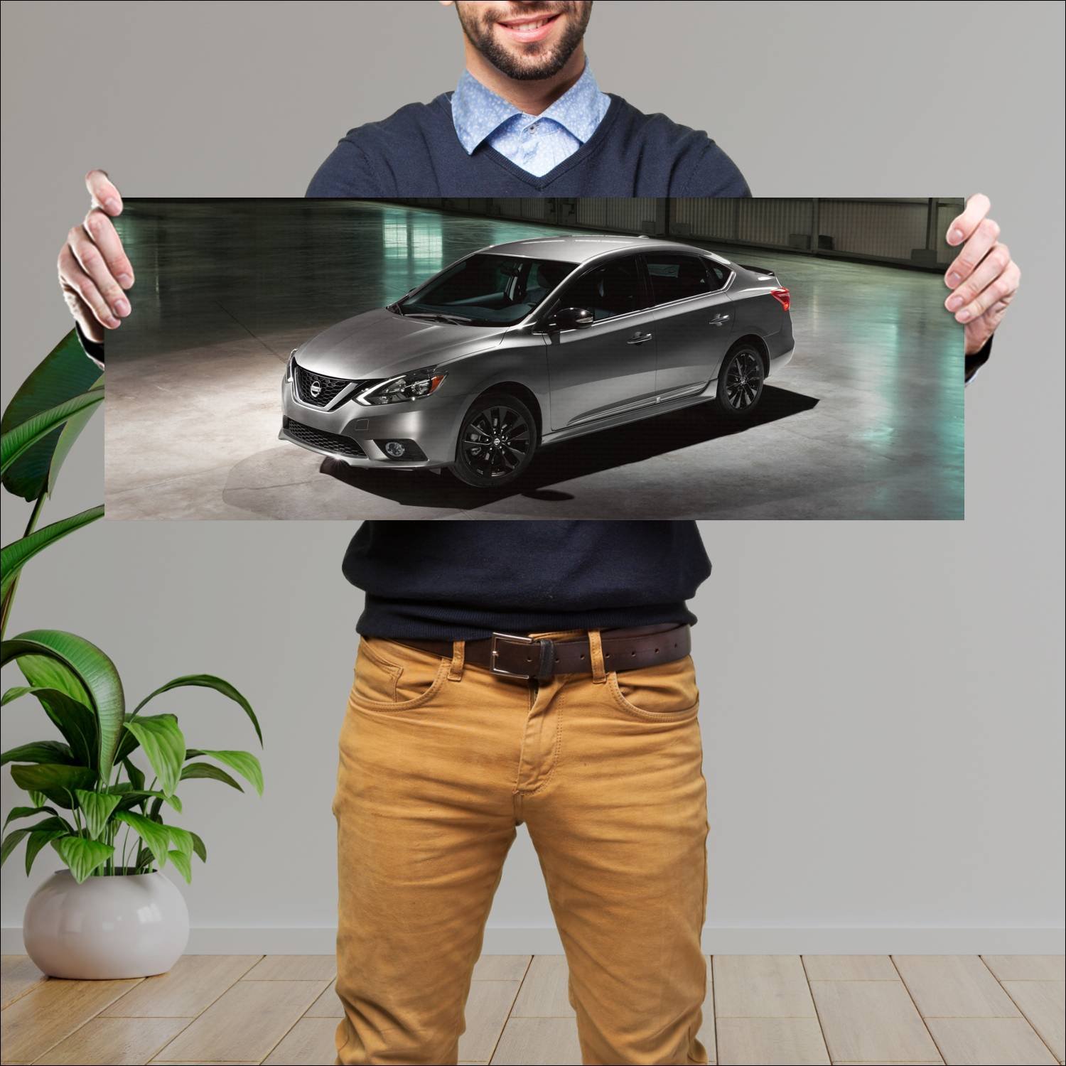 Cuadro grande 30x80cm 2017 nissan sentra sr midnig 172 Nissan