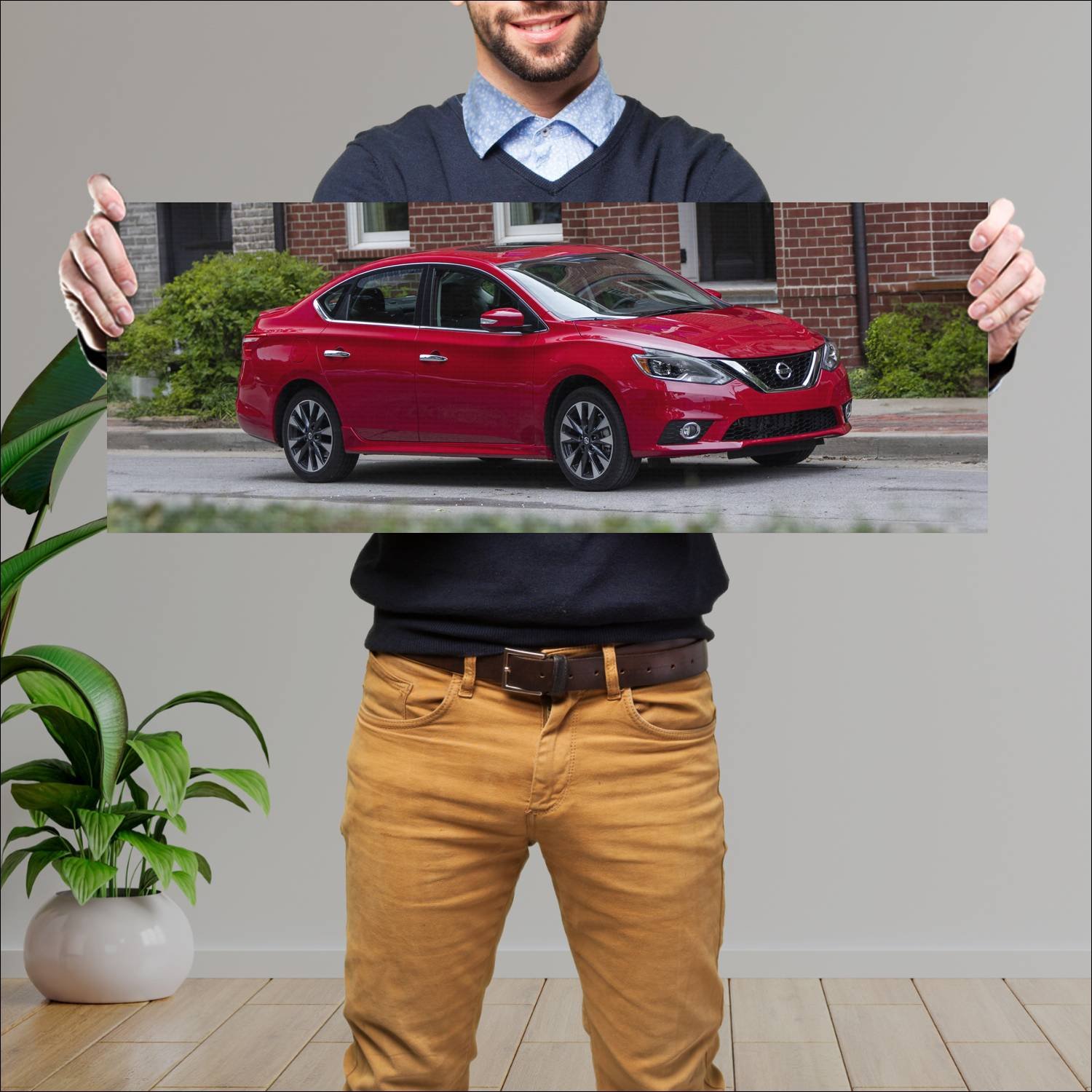 Cuadro grande 30x80cm 2017 nissan sentra sr turbo 173 Nissan