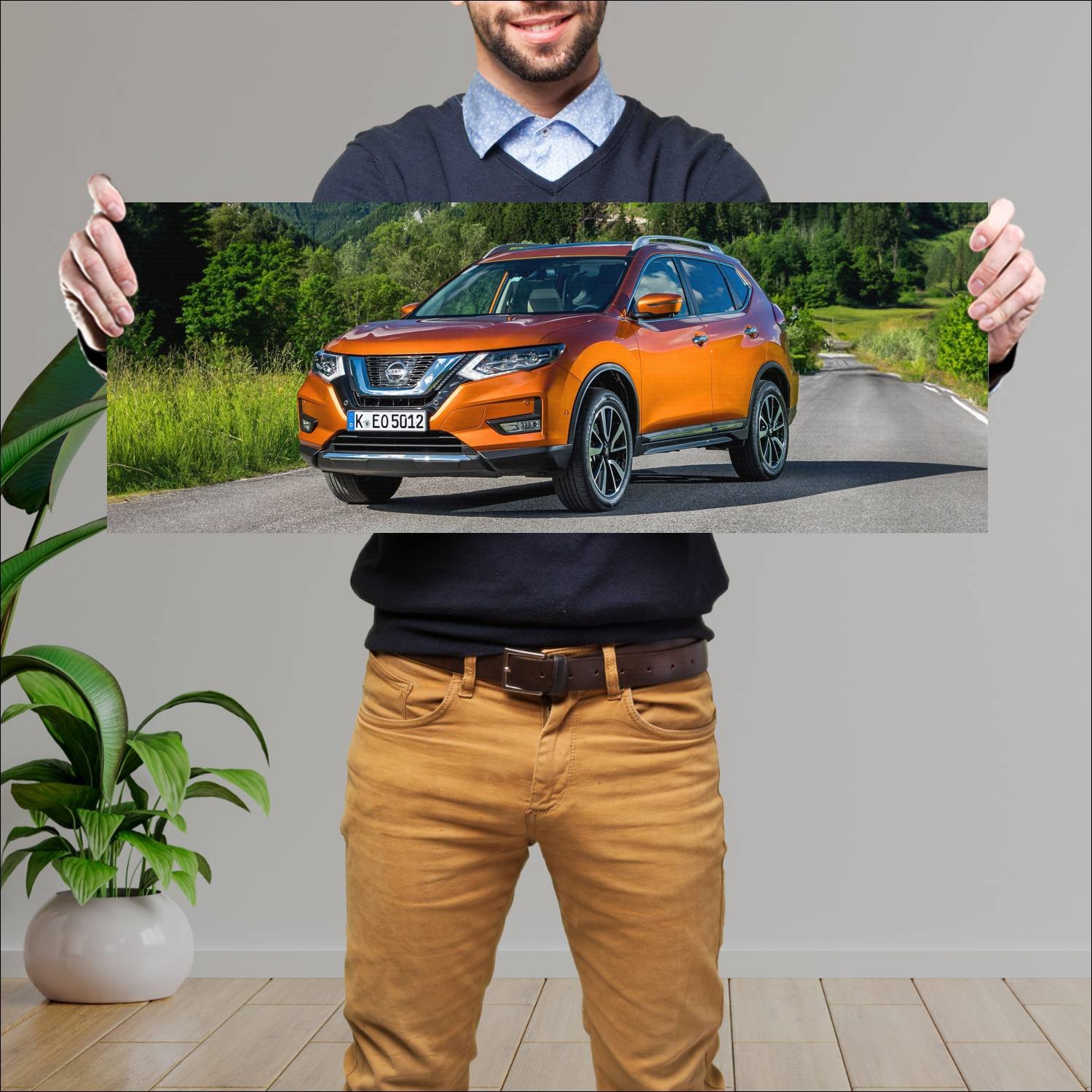 Cuadro grande 30x80cm 2017 nissan x trail auto 180 Nissan