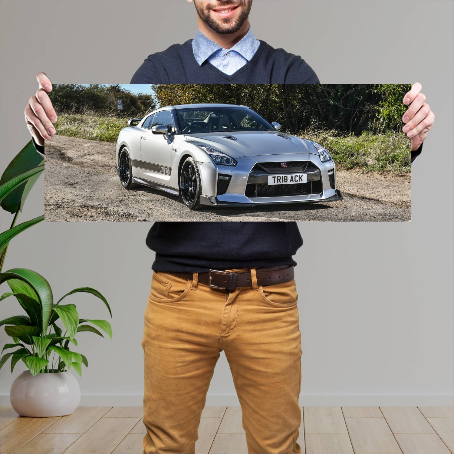 Cuadro grande 30x80cm 2018 nissan gt r track editi 186 Nissan