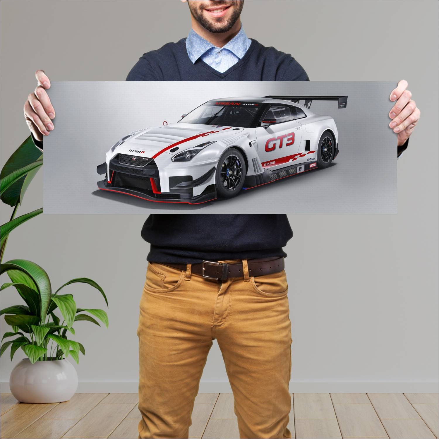 Cuadro grande 30x80cm 2019 nissan gt r nismo gt3 7 210 Nissan