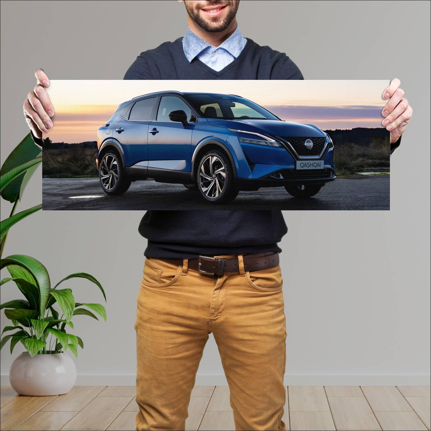 Cuadro grande 30x80cm 2021 nissan qashqai auto 252 Nissan