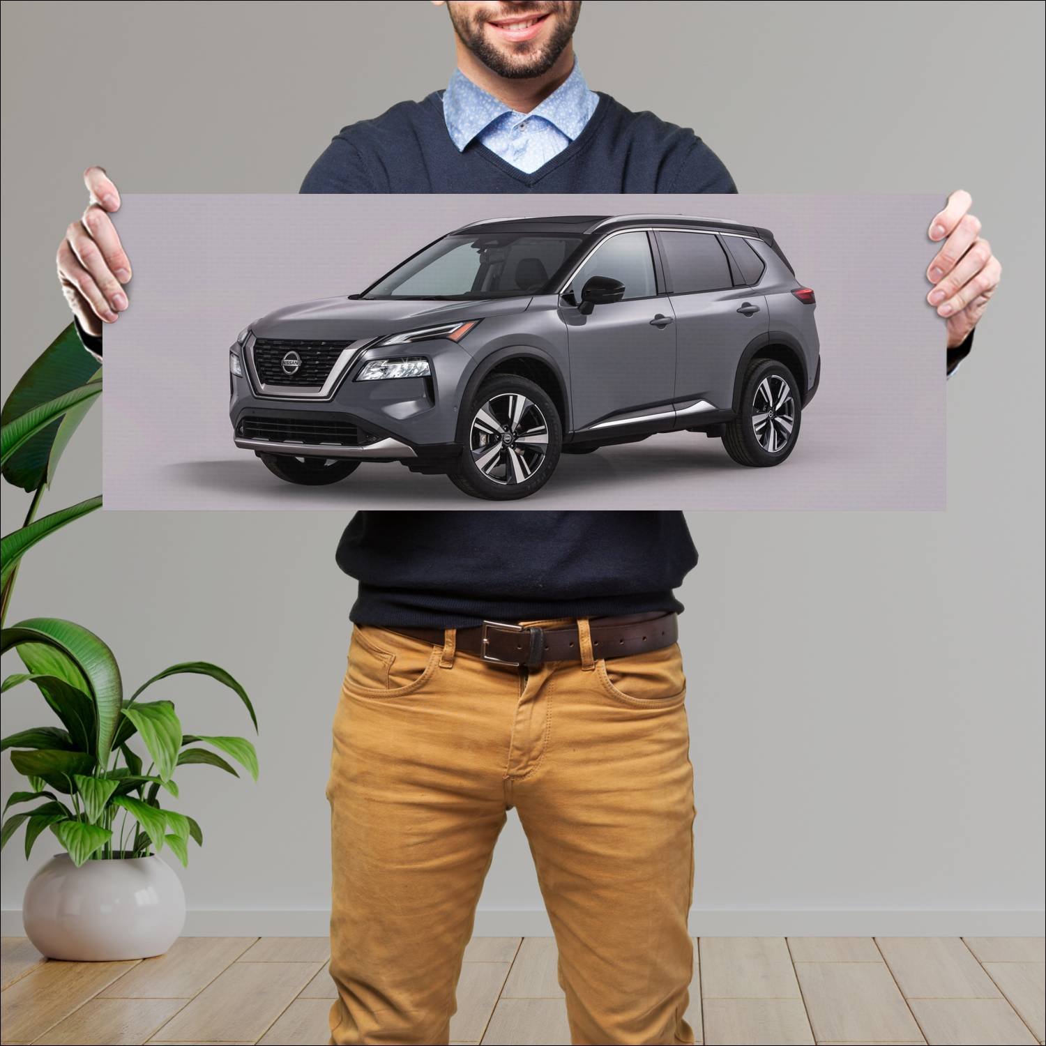 Cuadro grande 30x80cm 2021 nissan rogue auto 253 Nissan