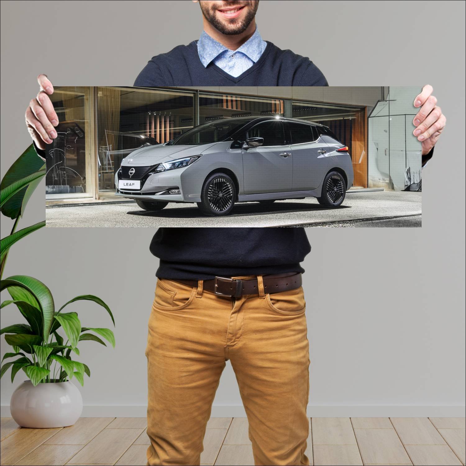 Cuadro grande 30x80cm 2022 nissan leaf auto 267 Nissan