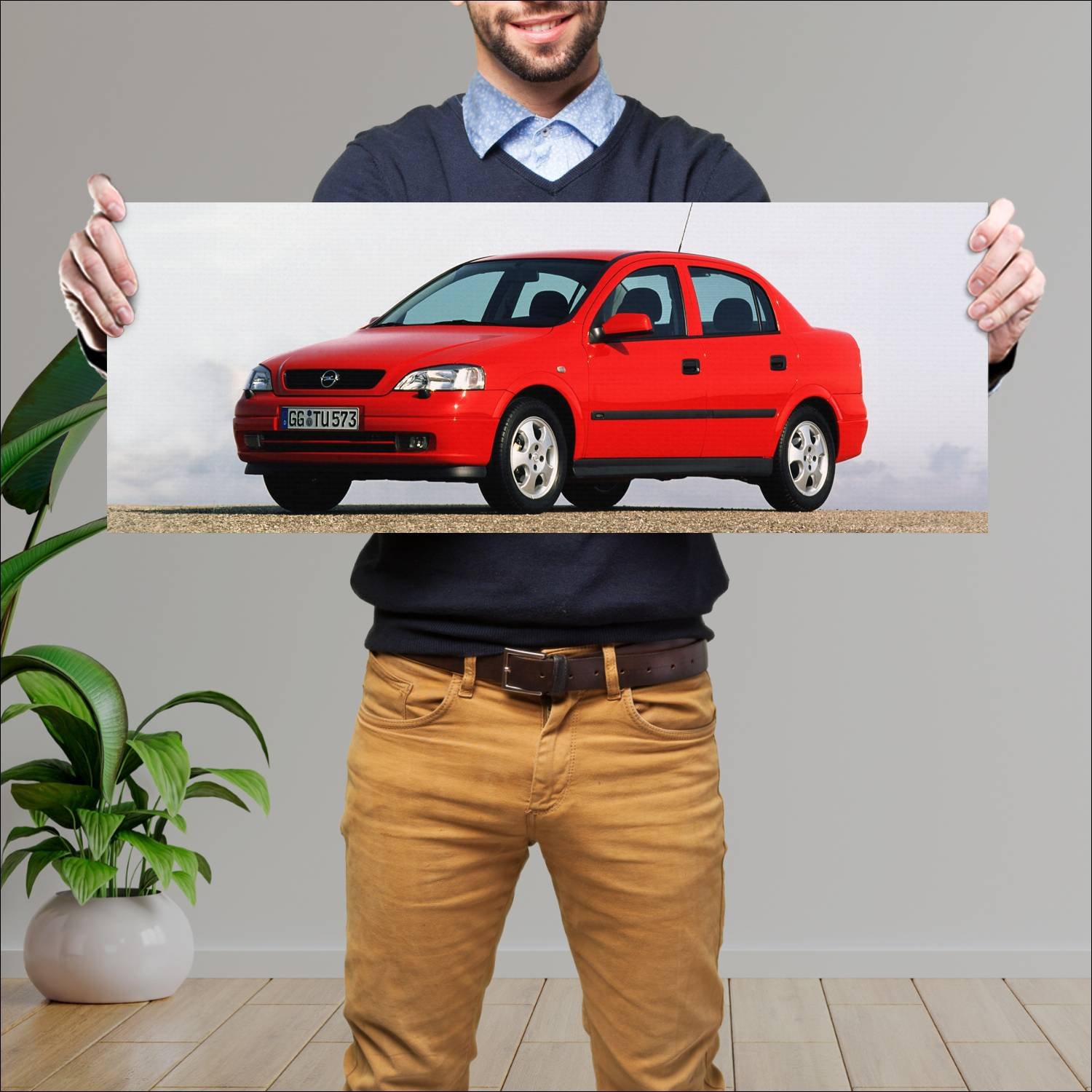 Cuadro grande 30x80cm 1998 opel astra sedan editio 287 Opel