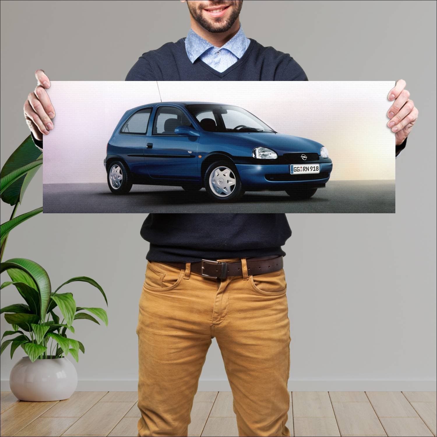 Cuadro grande 30x80cm 1998 opel corsa viva 3 door 288 Opel