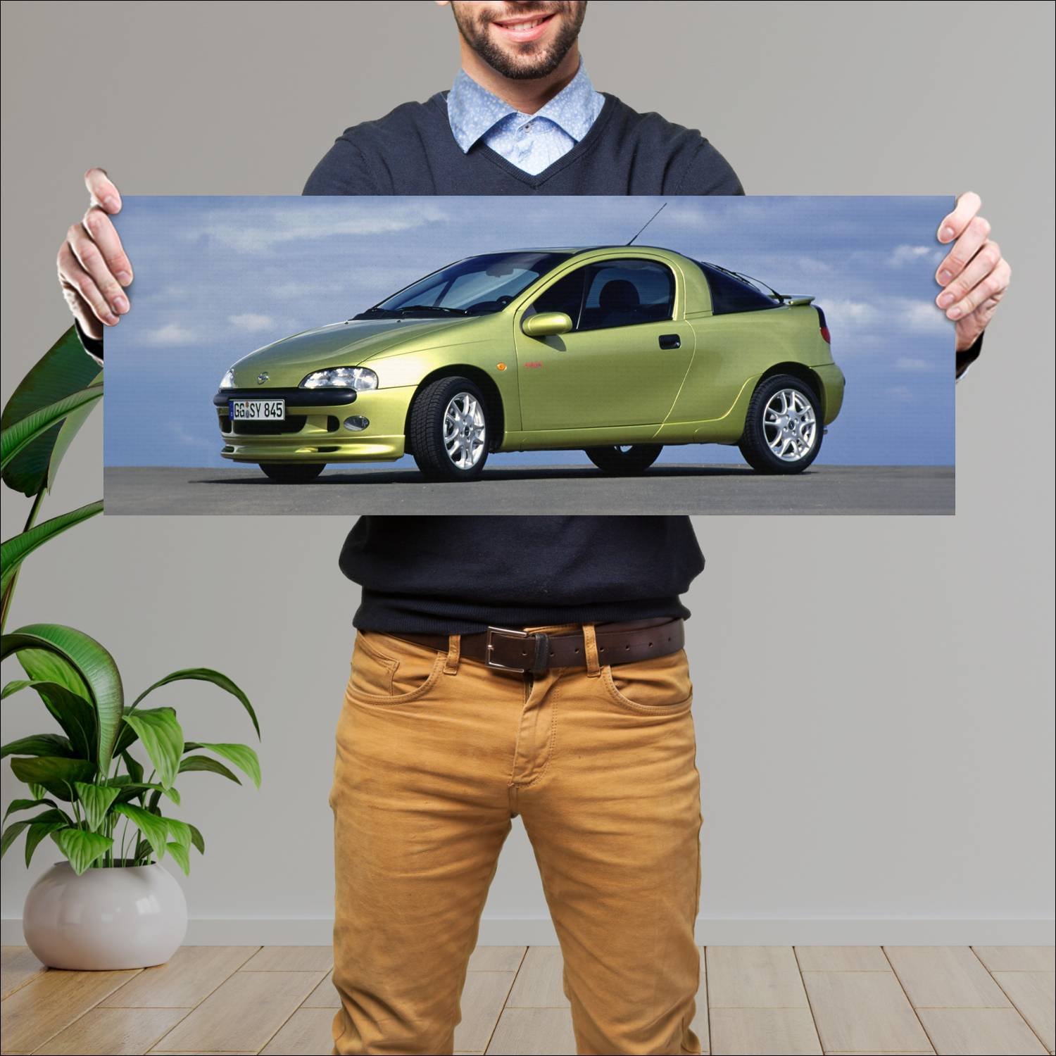 Cuadro grande 30x80cm 1998 opel tigra sports auto 295 Opel