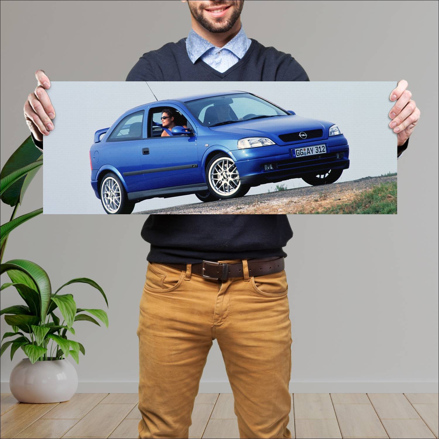 Cuadro grande 30x80cm 1999 opel astra opc 3 door 9 296 Opel