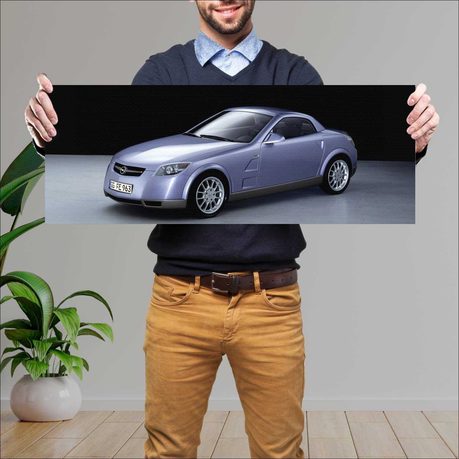Cuadro grande 30x80cm 1999 opel g100 roadster prot 299 Opel