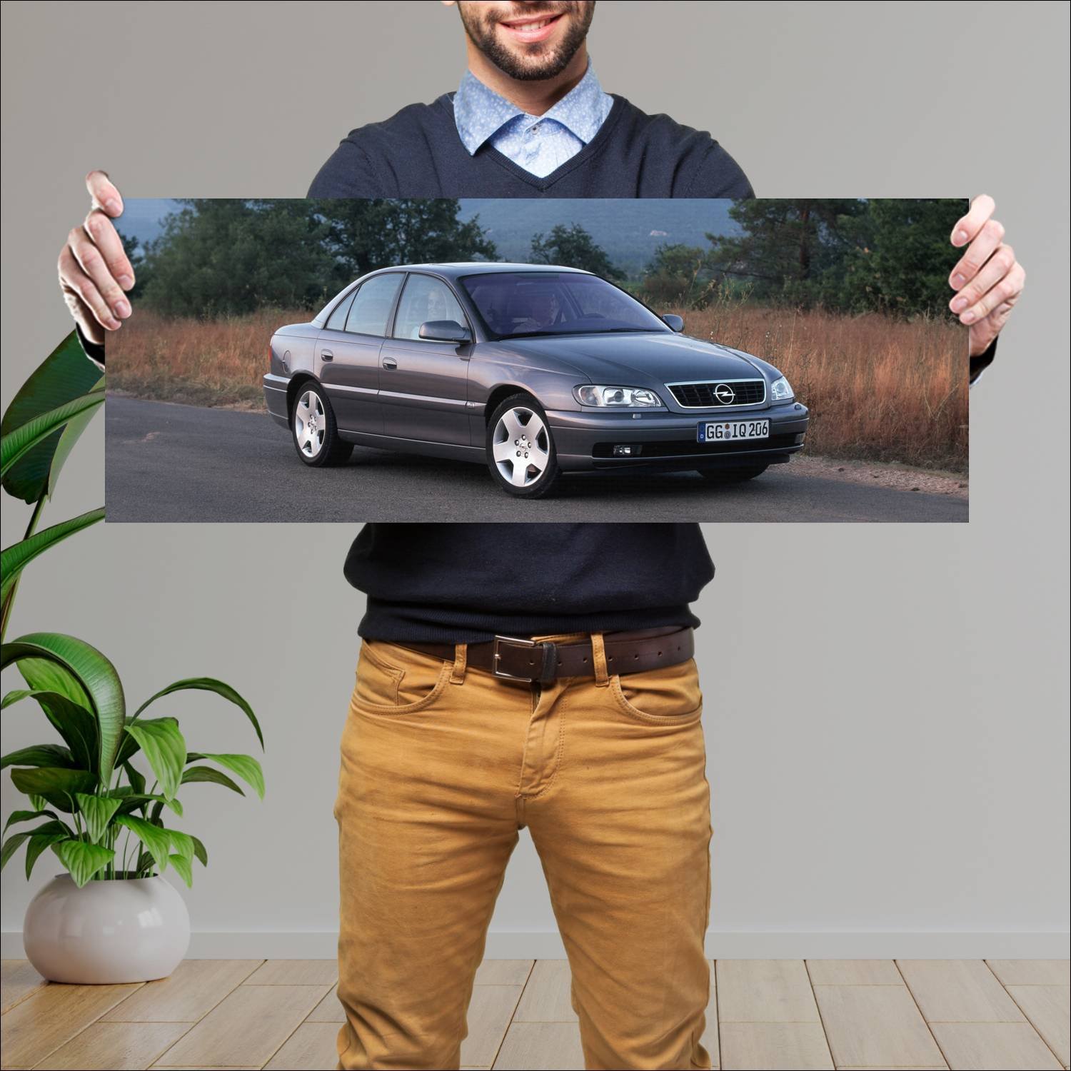 Cuadro grande 30x80cm 1999 opel omega auto 300 Opel