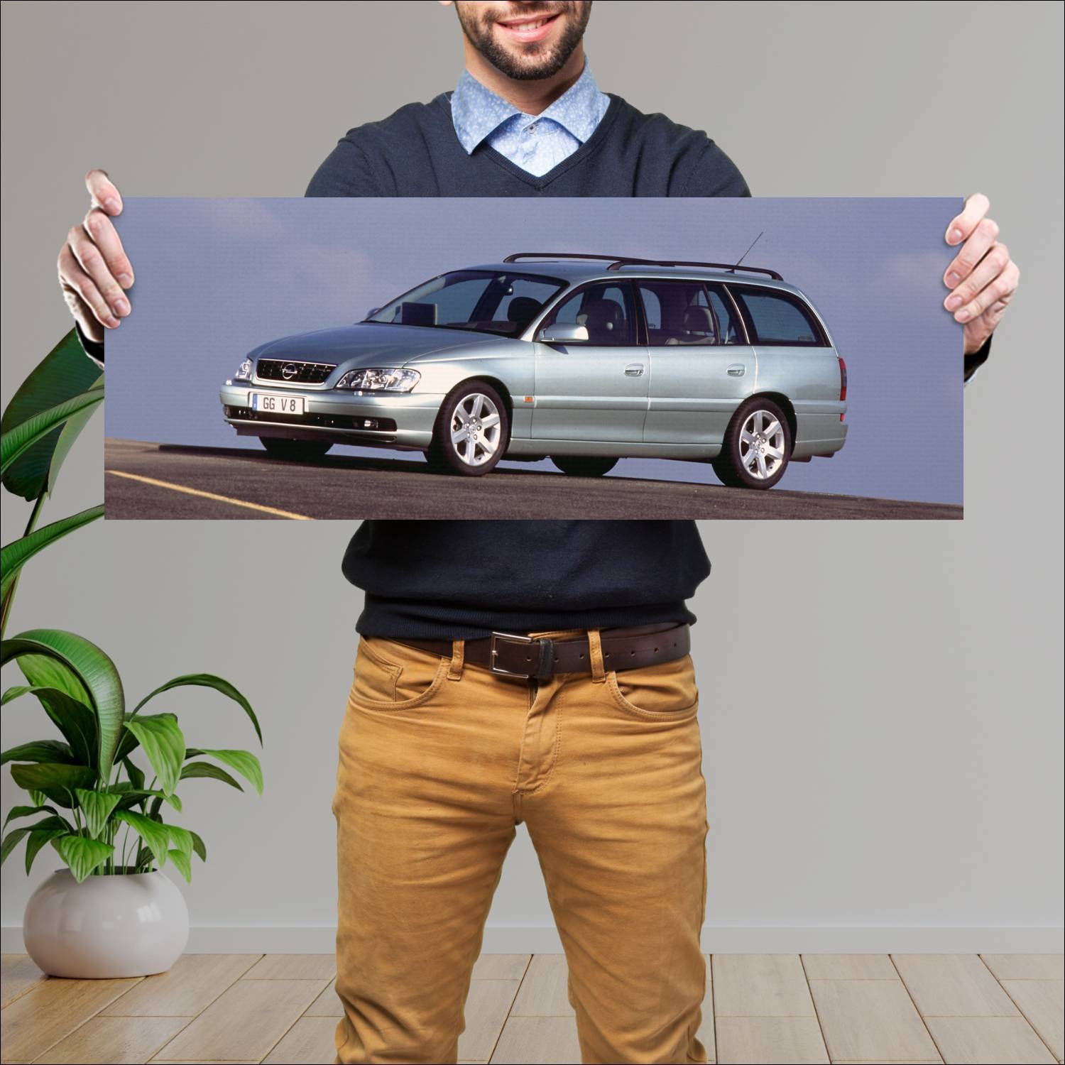 Cuadro grande 30x80cm 1999 opel omega v8 com conce 302 Opel