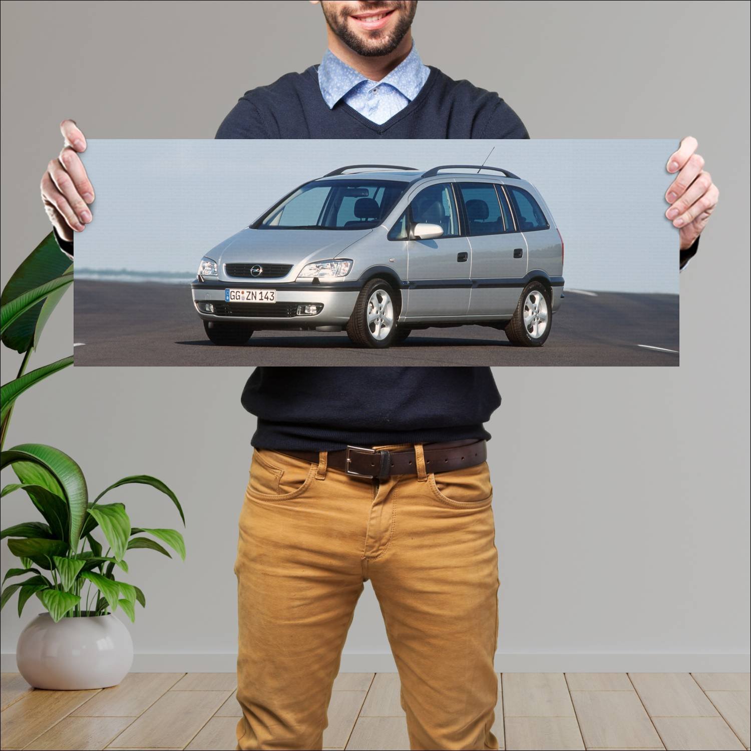 Cuadro grande 30x80cm 1999 opel zafira auto 313 Opel