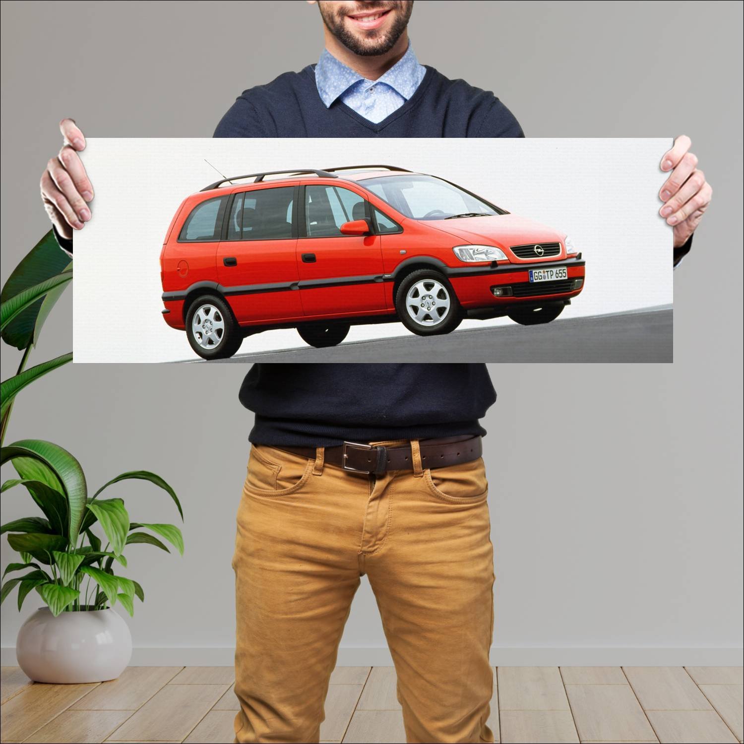 Cuadro grande 30x80cm 1999 opel zafira auto 314 Opel