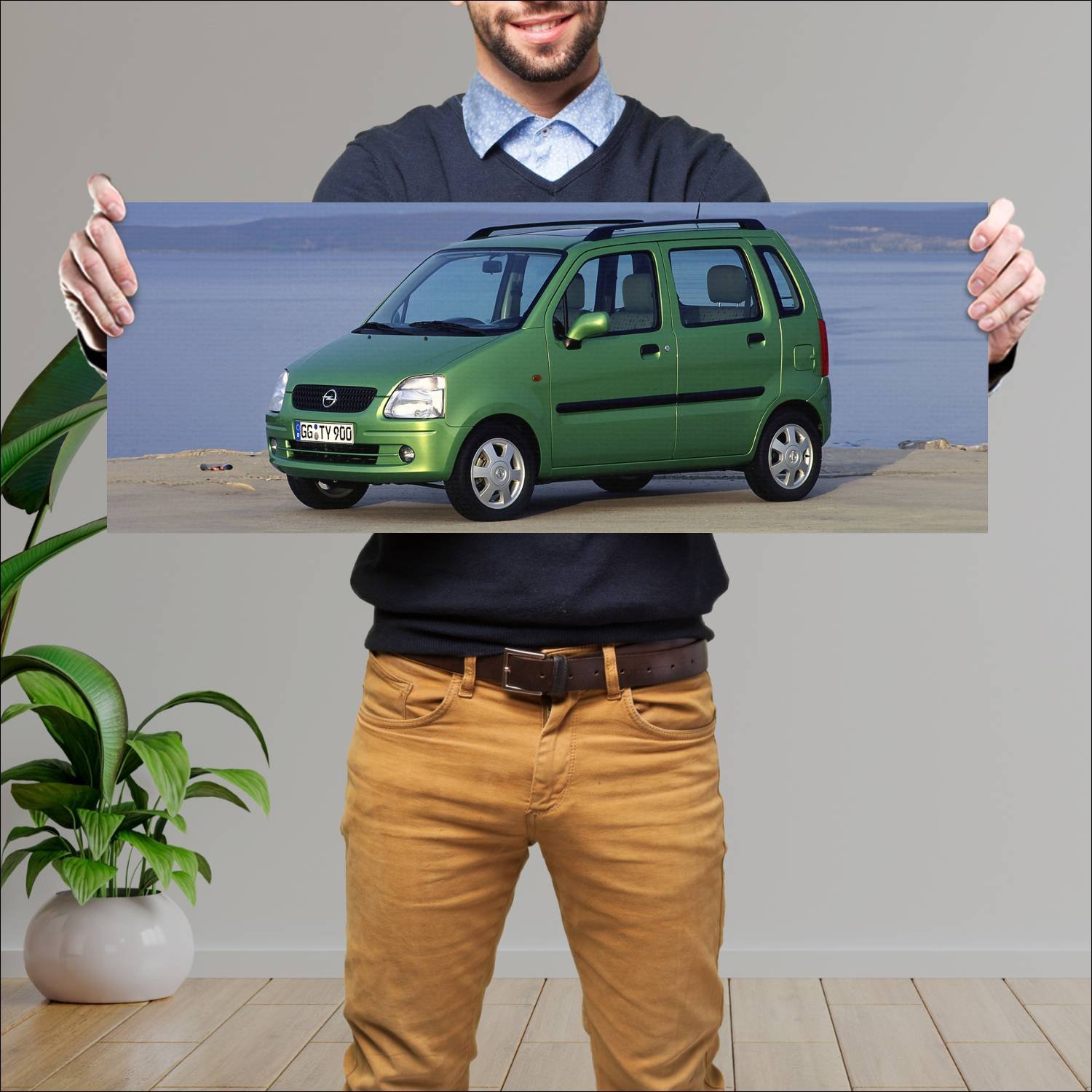 Cuadro grande 30x80cm 2000 opel agila auto 319 Opel