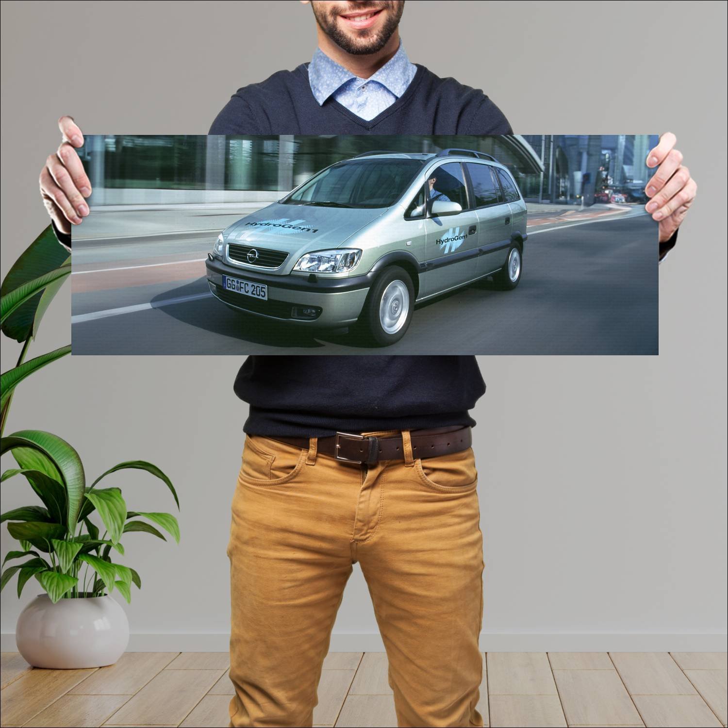 Cuadro grande 30x80cm 2000 opel hydrogen 1 auto 330 Opel
