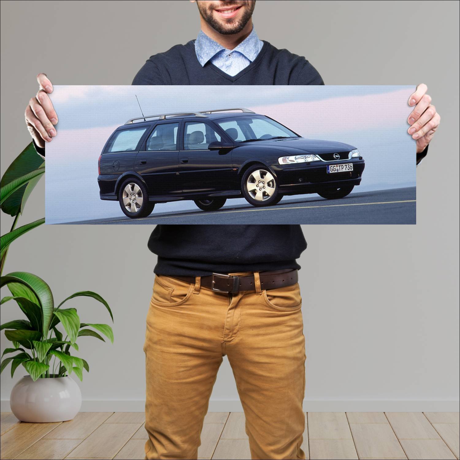 Cuadro grande 30x80cm 2000 opel vectra caravan des 333 Opel