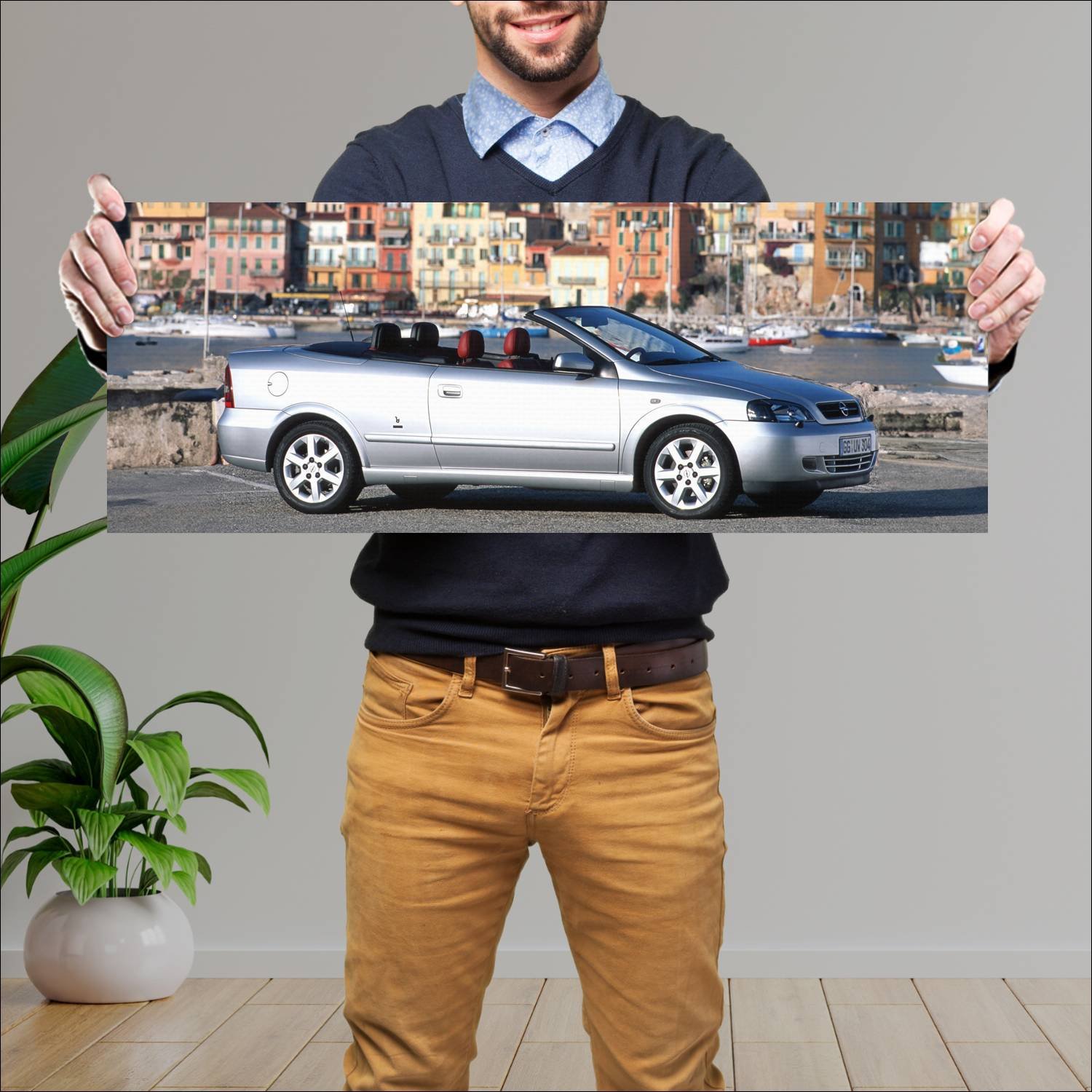 Cuadro grande 30x80cm 2001 opel astra cabrio auto 335 Opel
