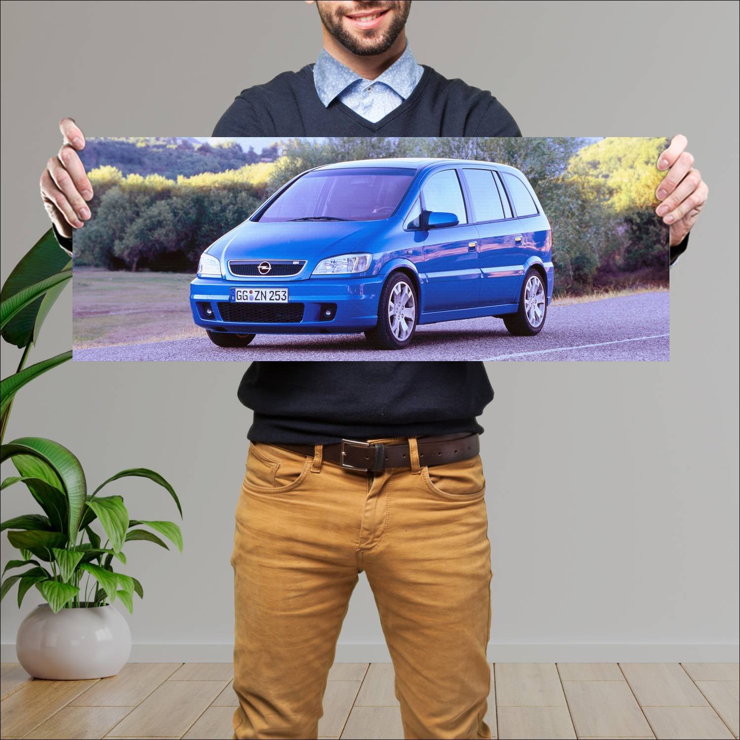 Cuadro grande 30x80cm 2001 opel zafira opc auto 345 Opel