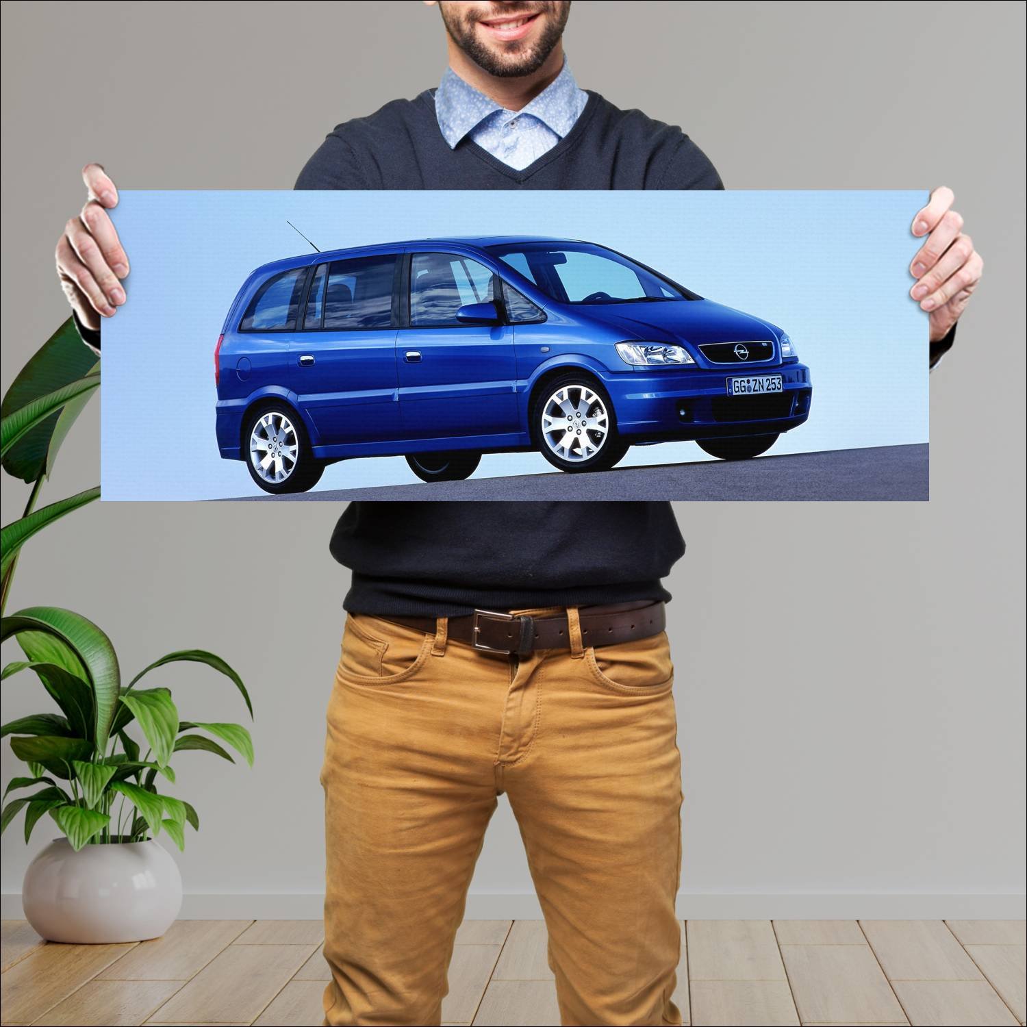 Cuadro grande 30x80cm 2001 opel zafira opc auto 346 Opel