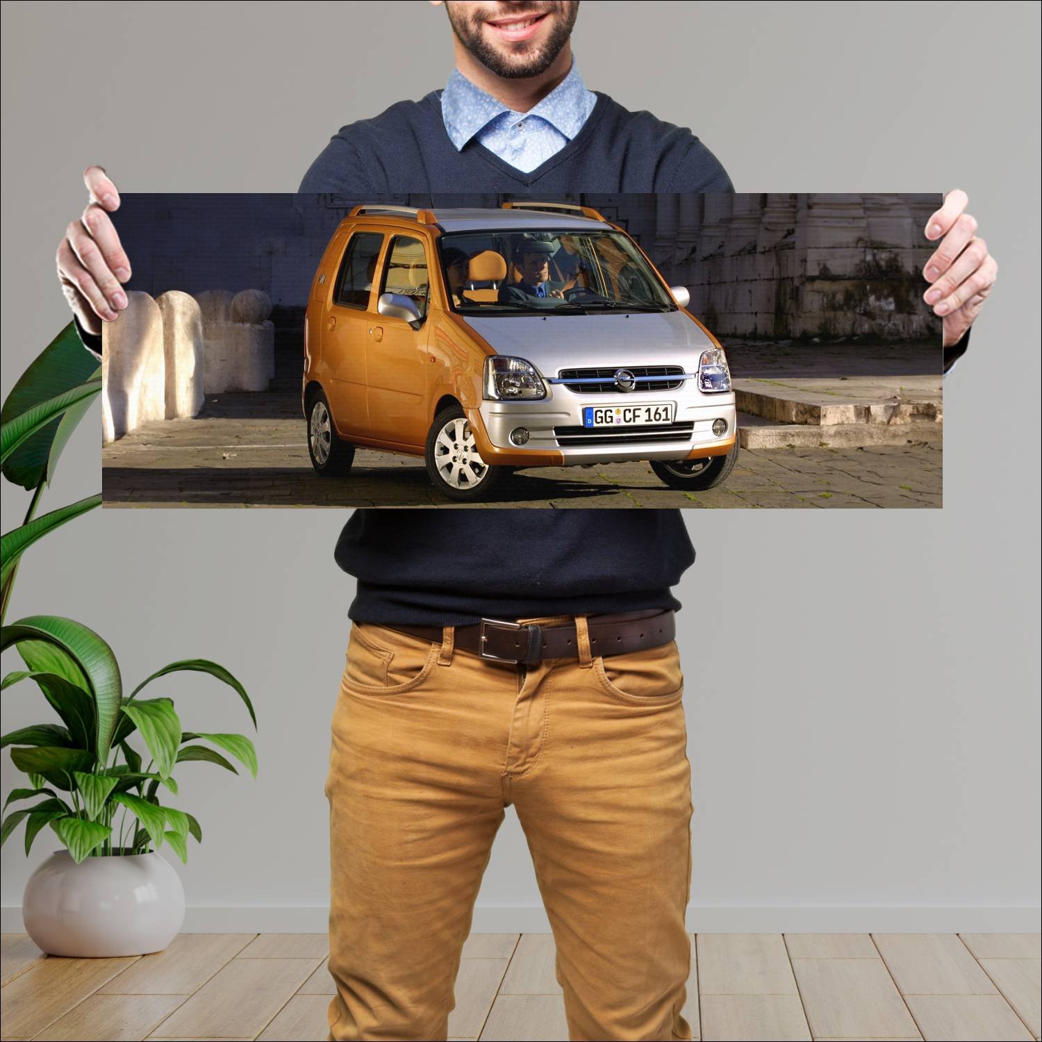 Cuadro grande 30x80cm 2002 opel agila njoy auto 348 Opel
