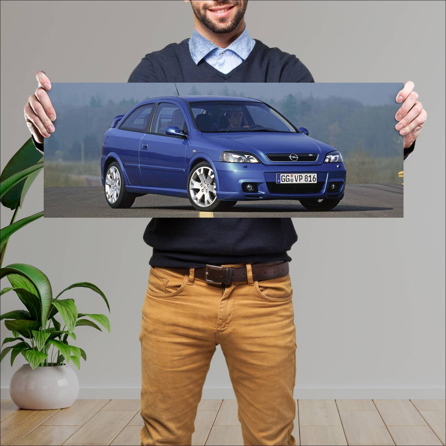 Cuadro grande 30x80cm 2002 opel astra opc 3 door 9 349 Opel