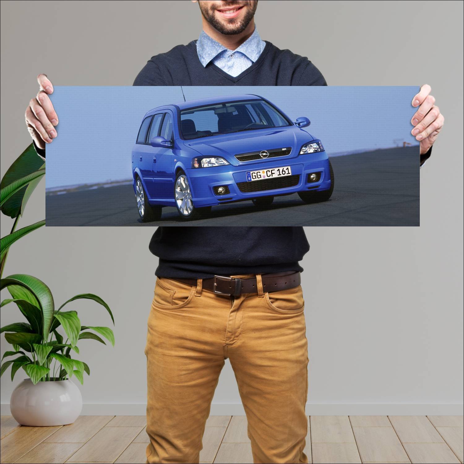 Cuadro grande 30x80cm 2002 opel astra opc caravan 351 Opel