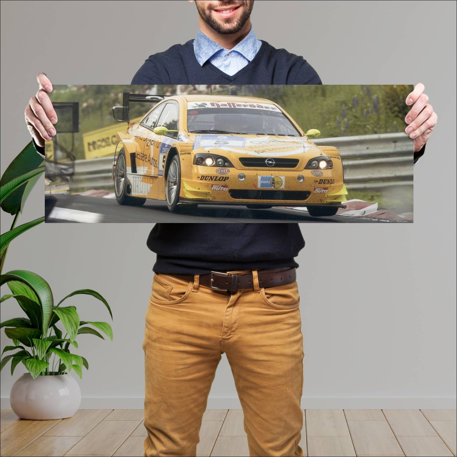 Cuadro grande 30x80cm 2002 opel astra v8 dtm auto 353 Opel
