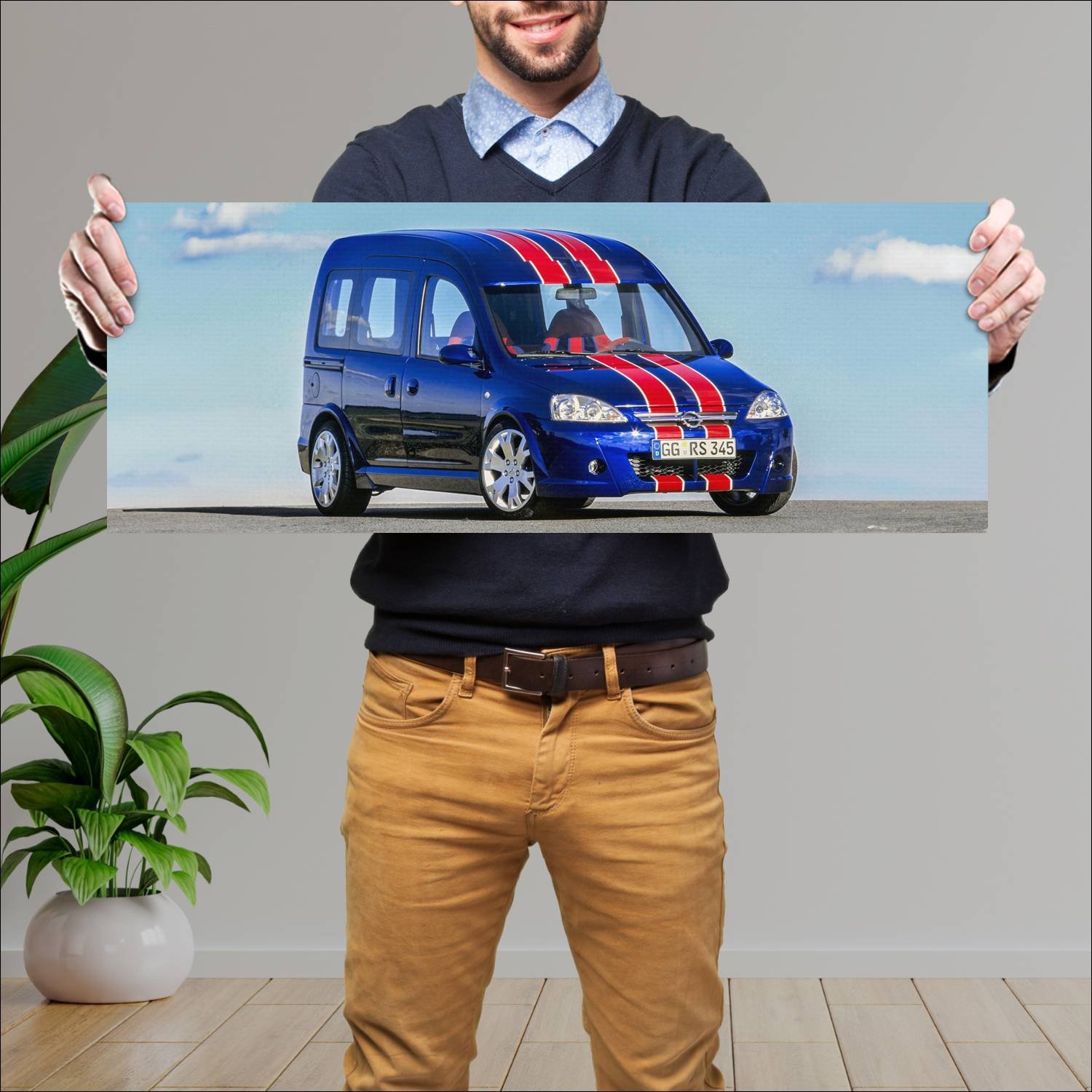 Cuadro grande 30x80cm 2002 opel combo eau rouge co 354 Opel