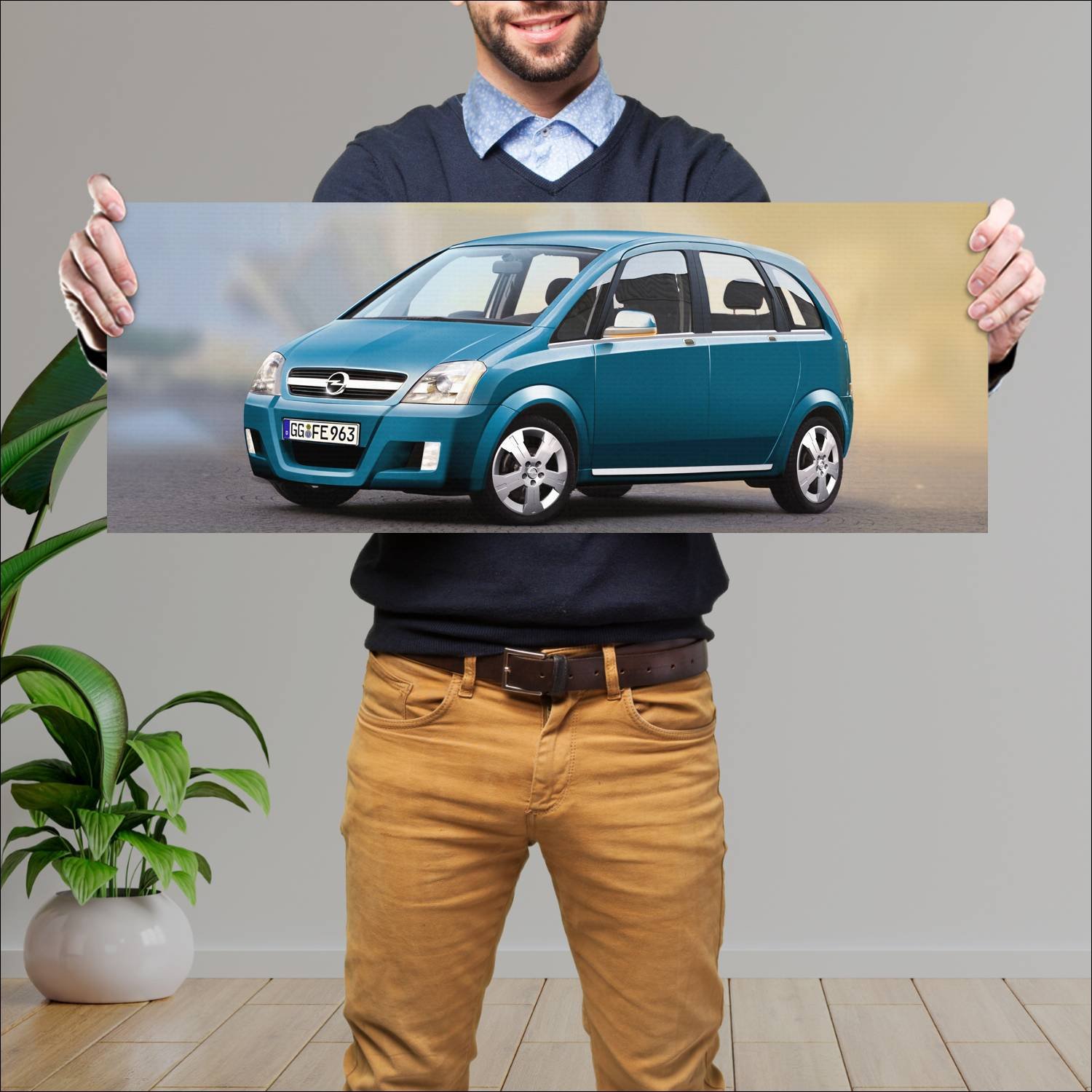 Cuadro grande 30x80cm 2002 opel concept m auto 355 Opel