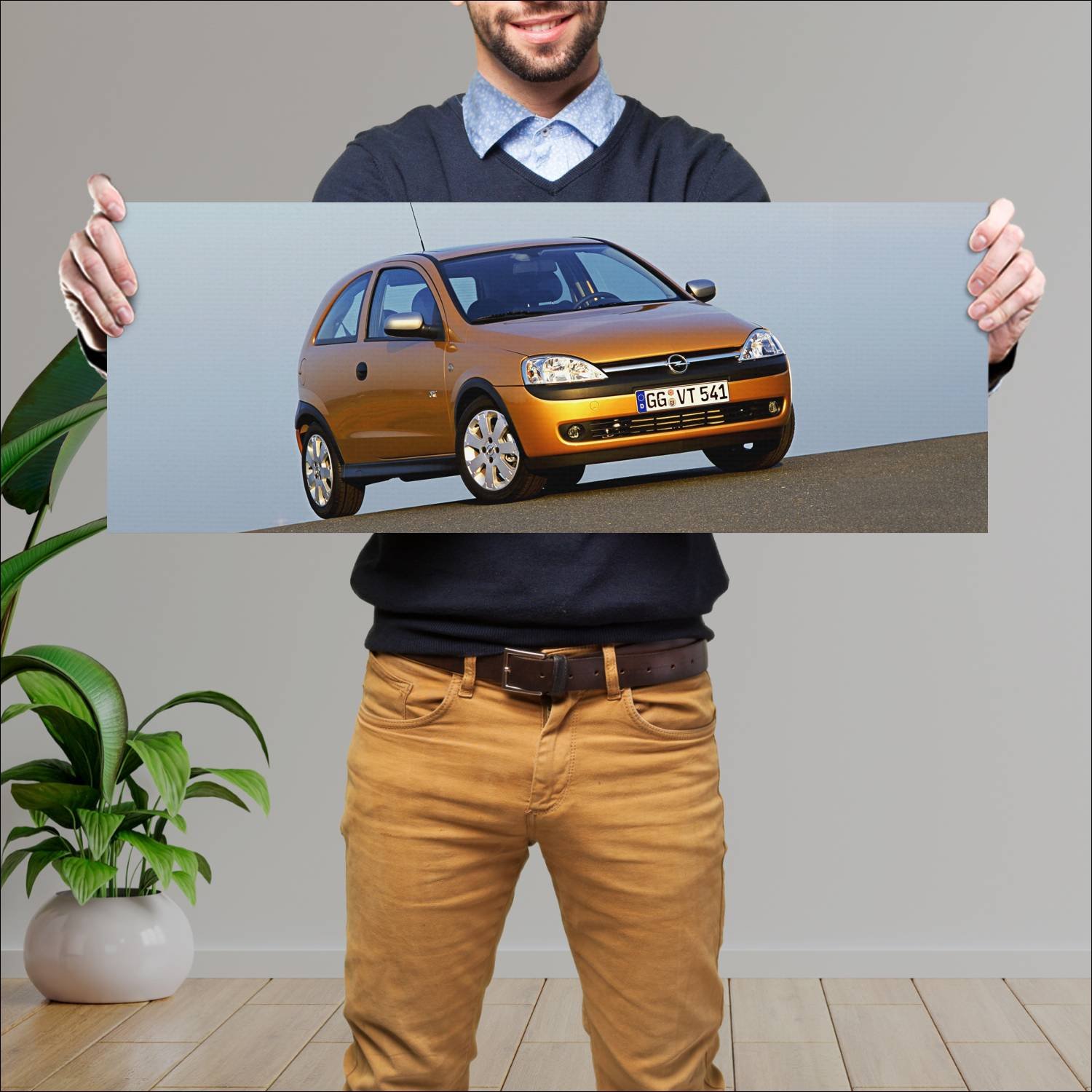 Cuadro grande 30x80cm 2002 opel corsa njoy 3 door 357 Opel