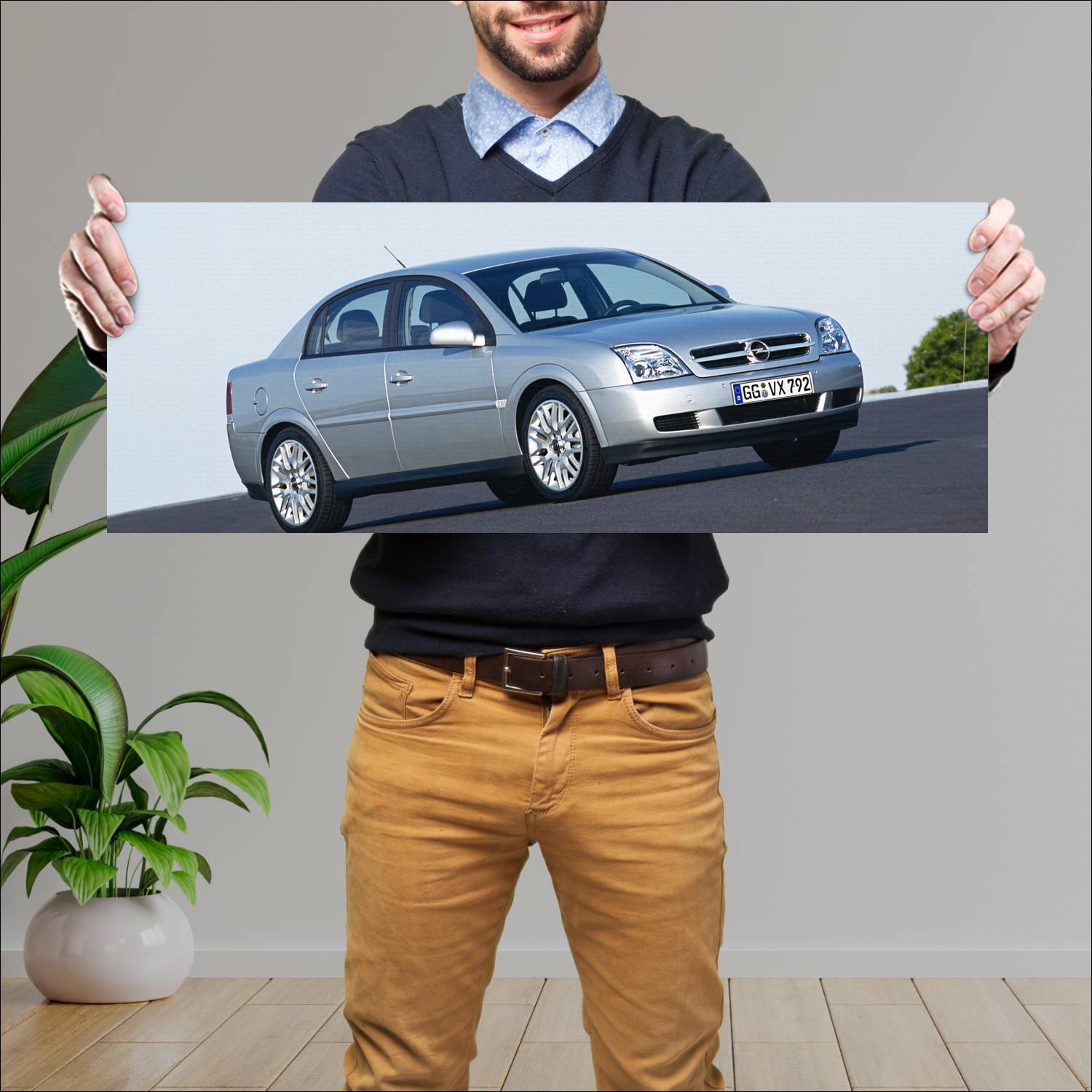 Cuadro grande 30x80cm 2002 opel vectra auto 361 Opel