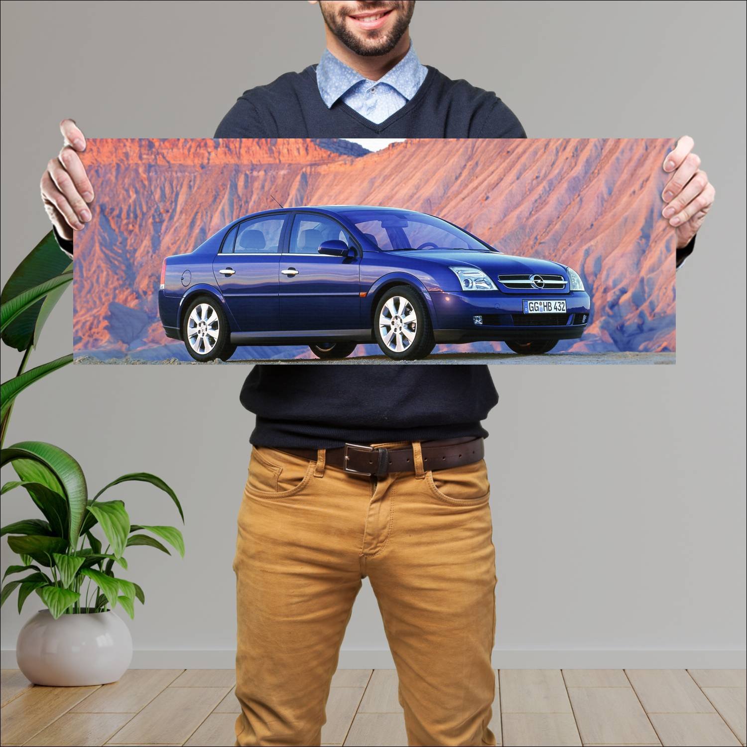 Cuadro grande 30x80cm 2002 opel vectra auto 362 Opel