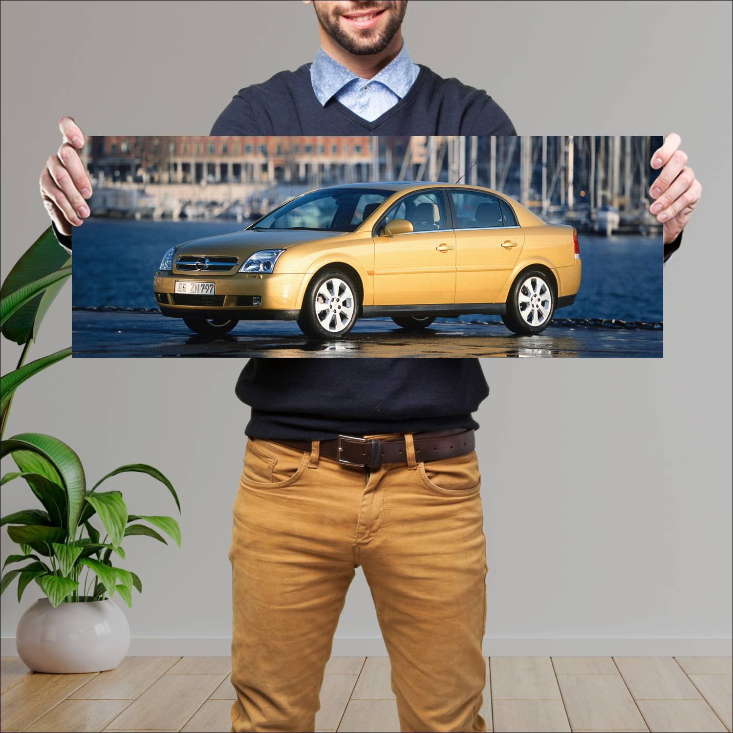 Cuadro grande 30x80cm 2002 opel vectra auto 363 Opel