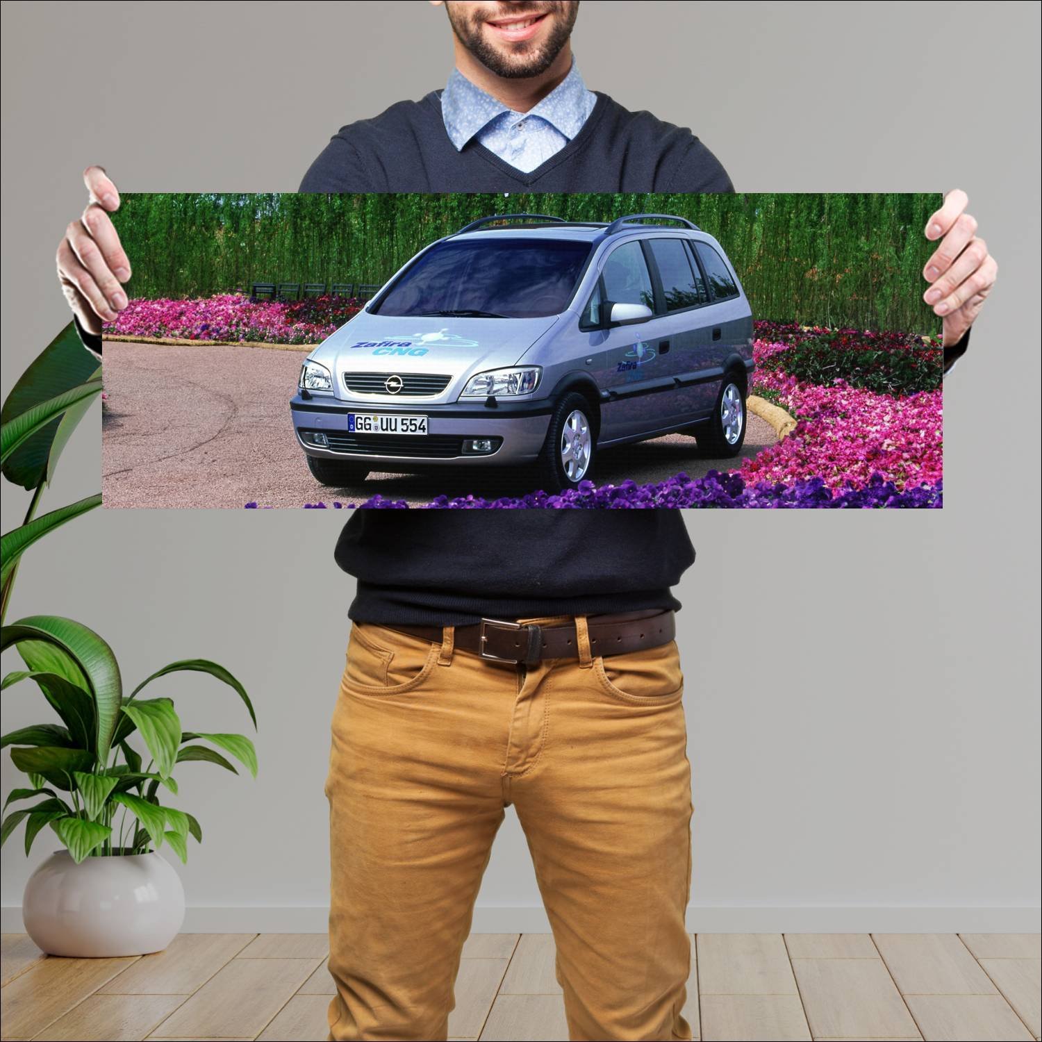 Cuadro grande 30x80cm 2002 opel zafira cng auto 369 Opel