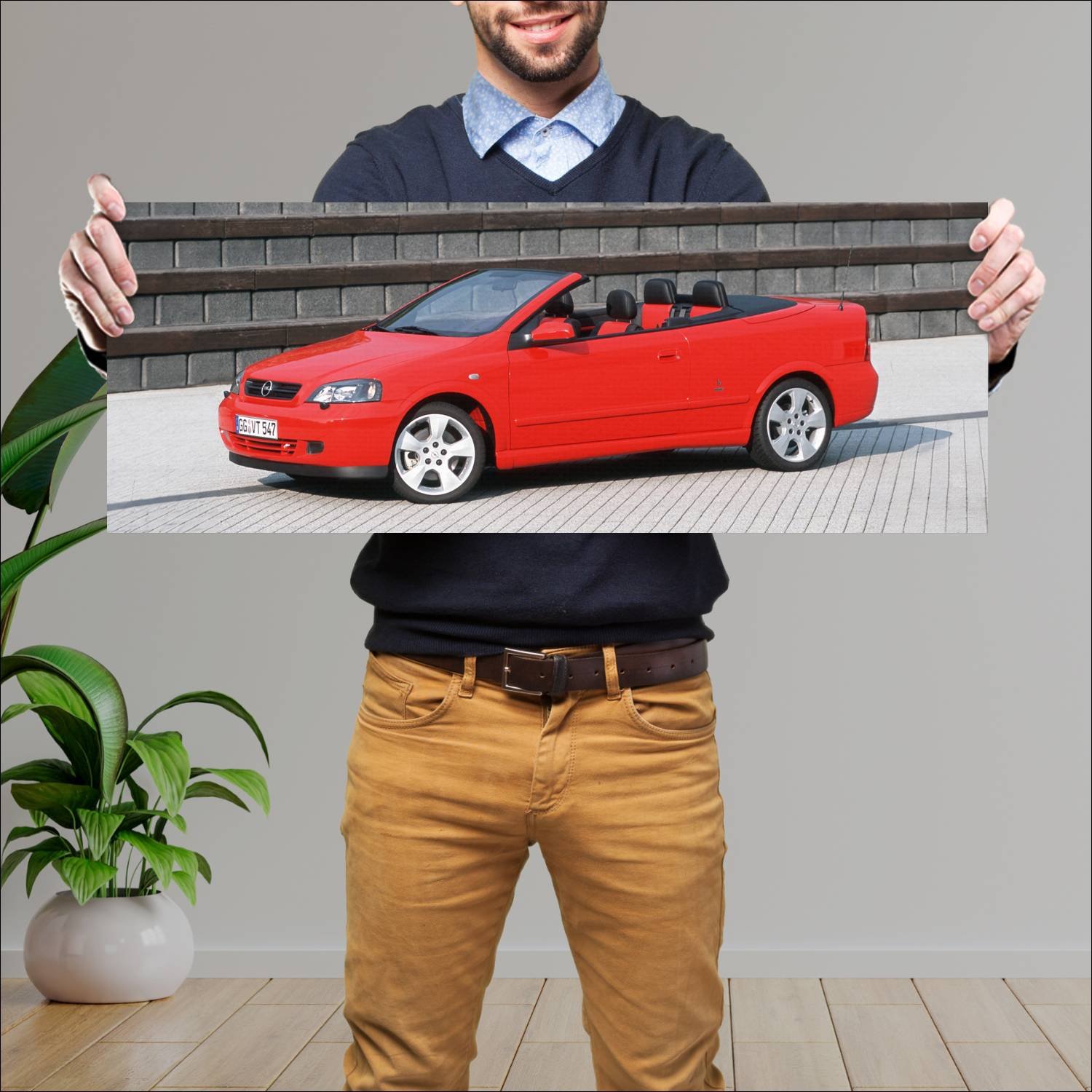Cuadro grande 30x80cm 2003 opel astra cabrio linea 372 Opel