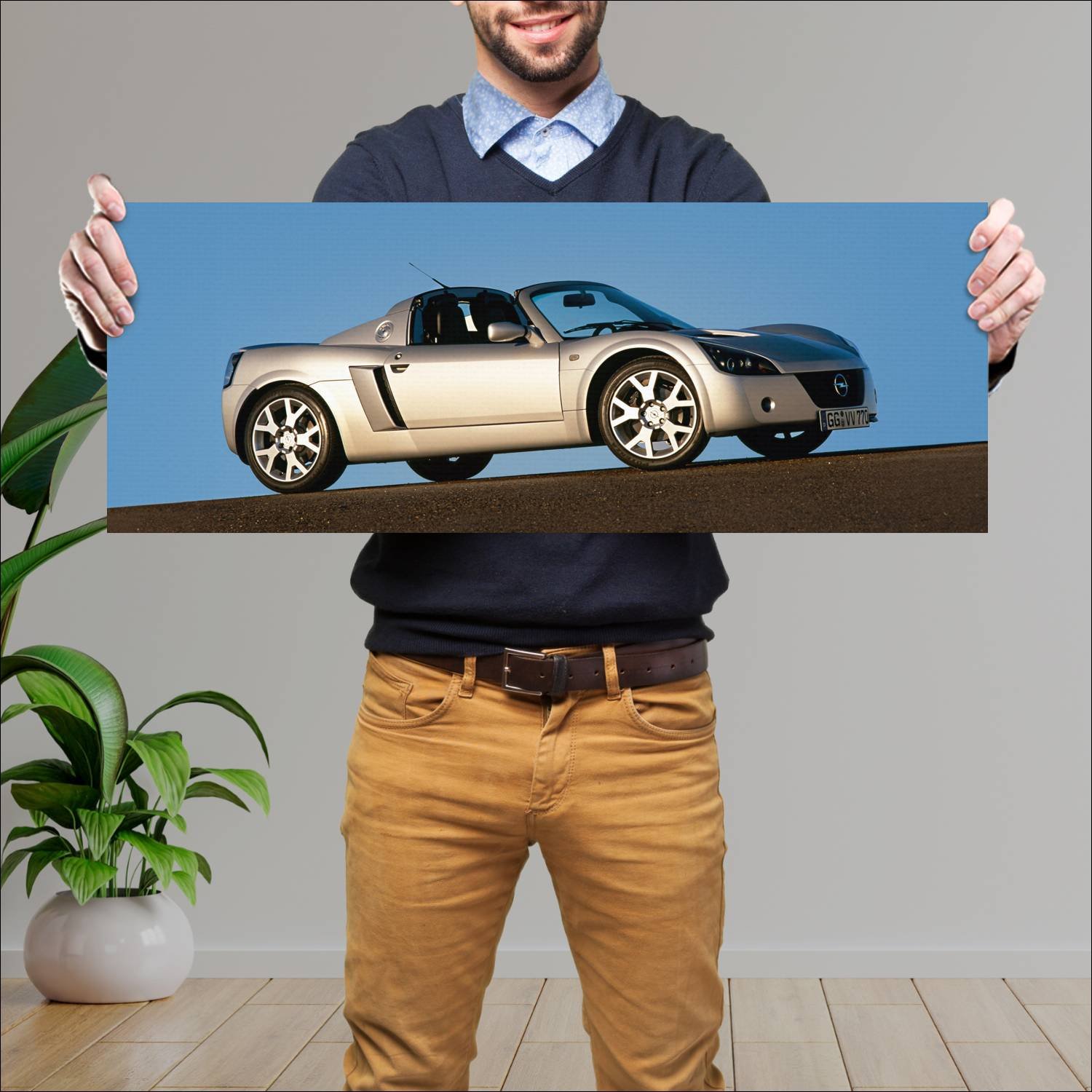 Cuadro grande 30x80cm 2003 opel speedster turbo 93 388 Opel