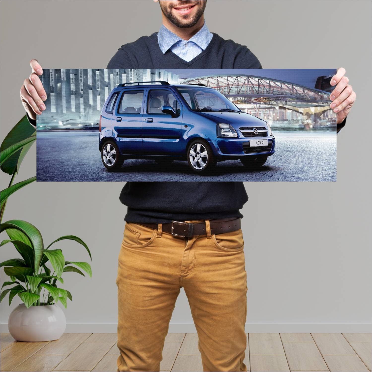 Cuadro grande 30x80cm 2004 opel agila kim clijster 392 Opel