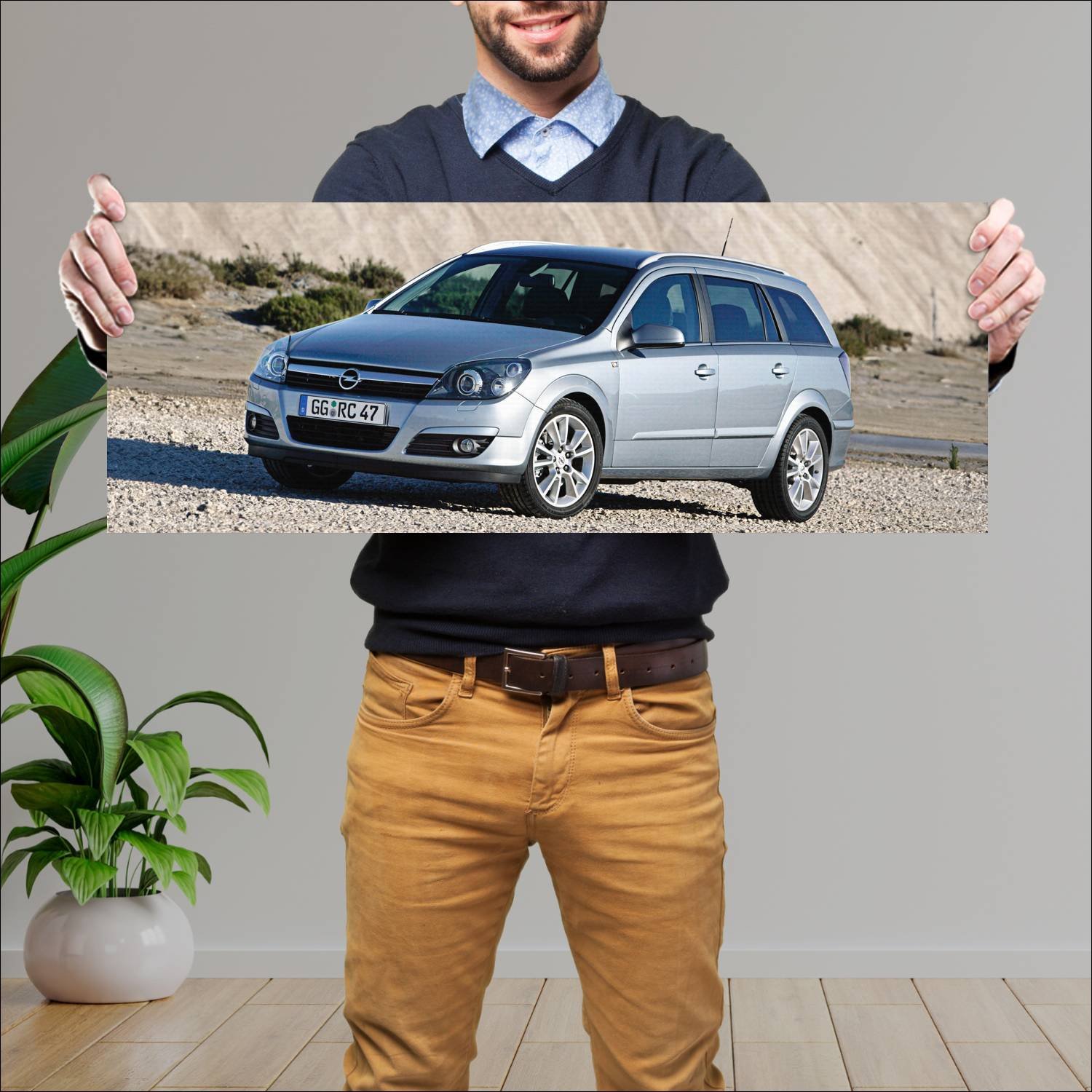 Cuadro grande 30x80cm 2004 opel astra caravan Opel