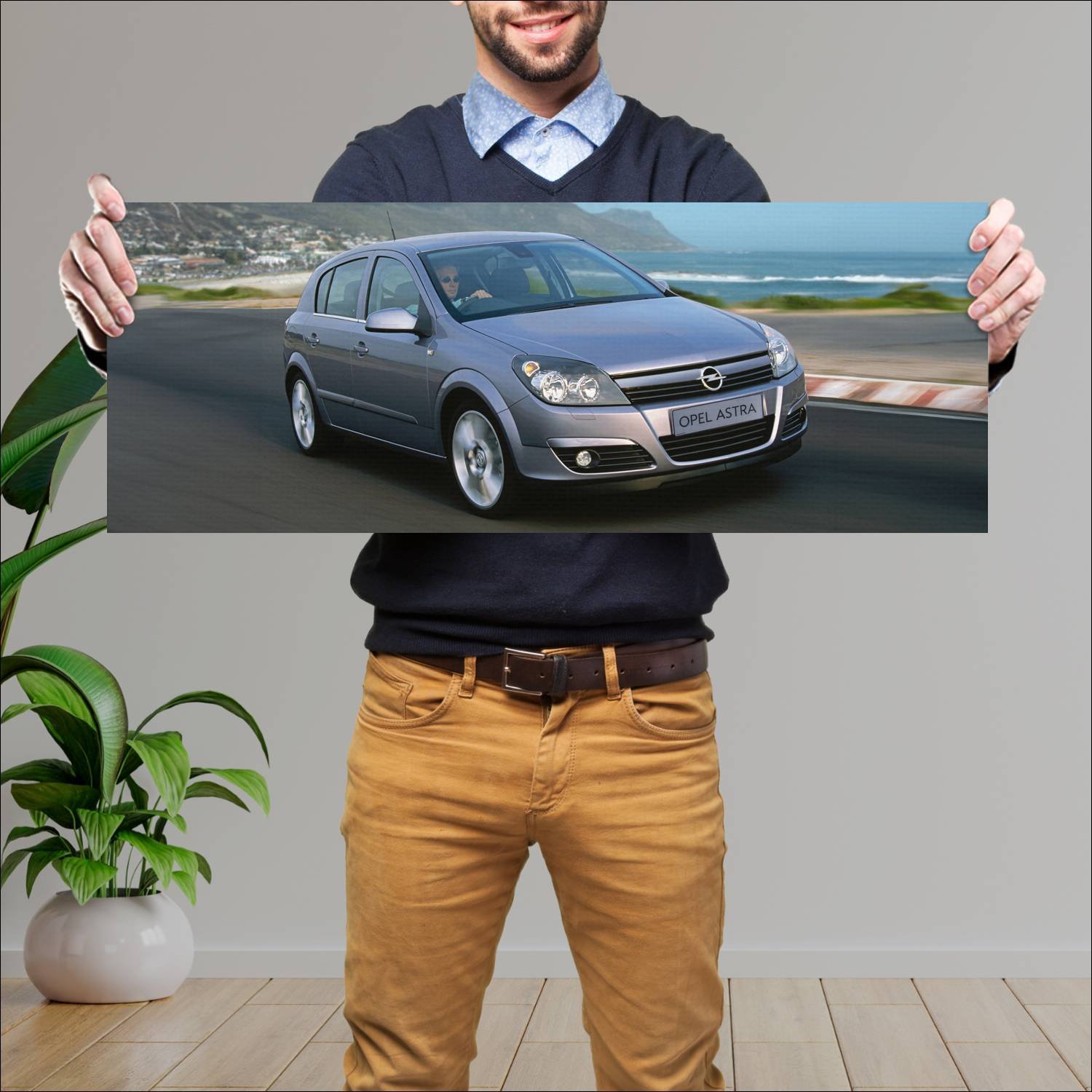 Cuadro grande 30x80cm 2004 opel astra za auto 398 Opel