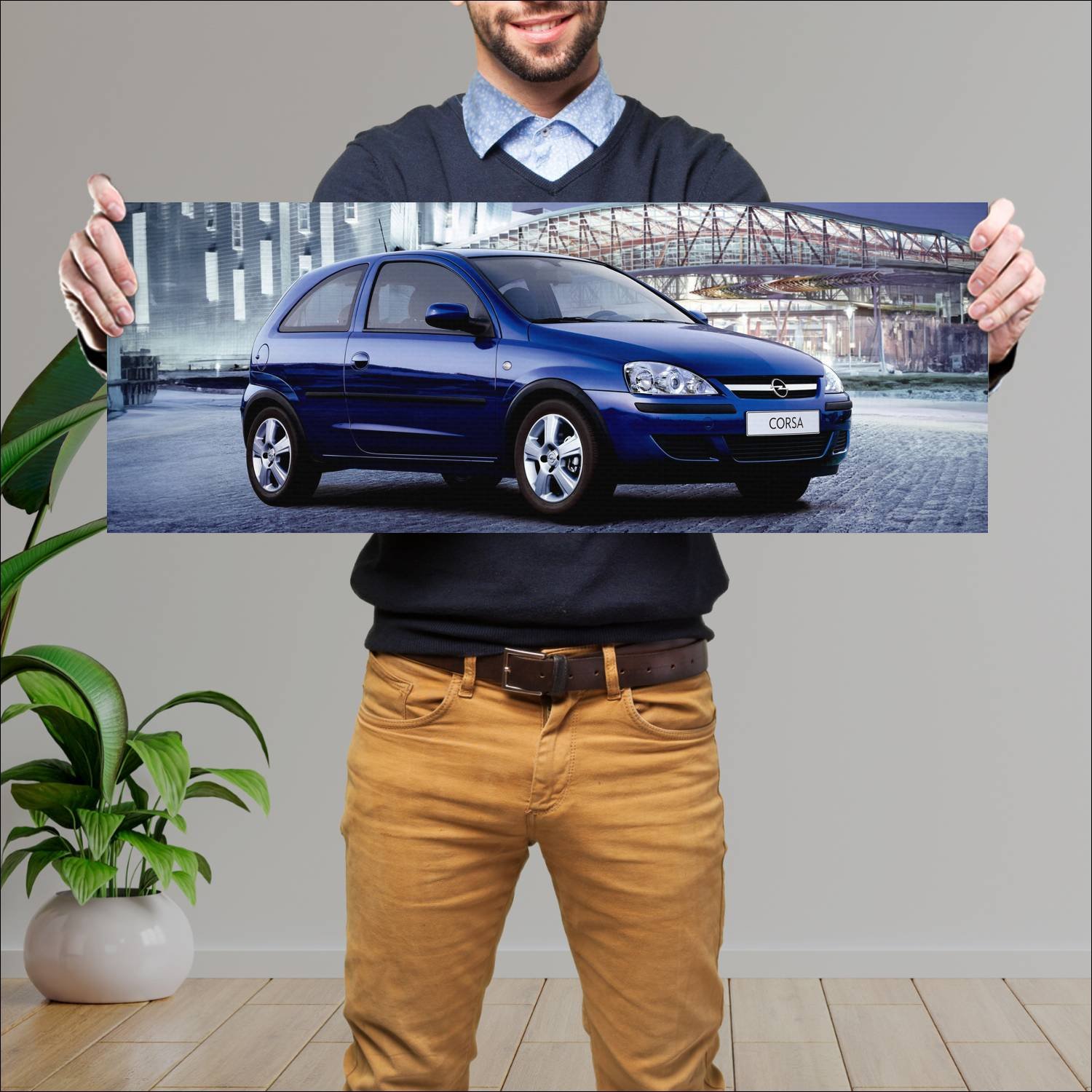 Cuadro grande 30x80cm 2004 opel corsa kim clijster 401 Opel