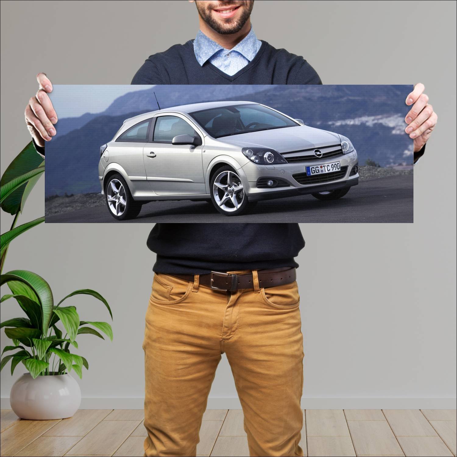 Cuadro grande 30x80cm 2005 opel astra gtc auto 412 Opel