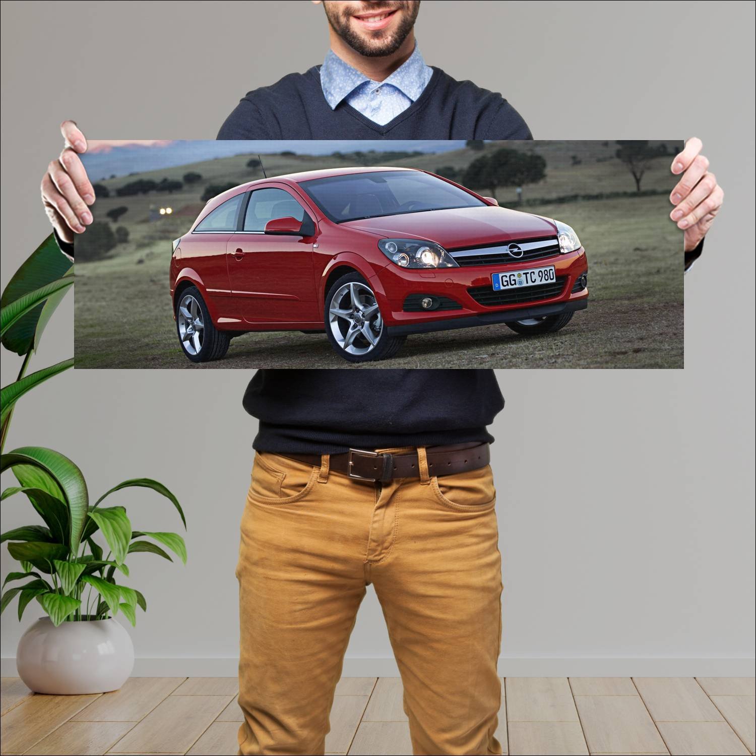 Cuadro grande 30x80cm 2005 opel astra gtc auto 413 Opel