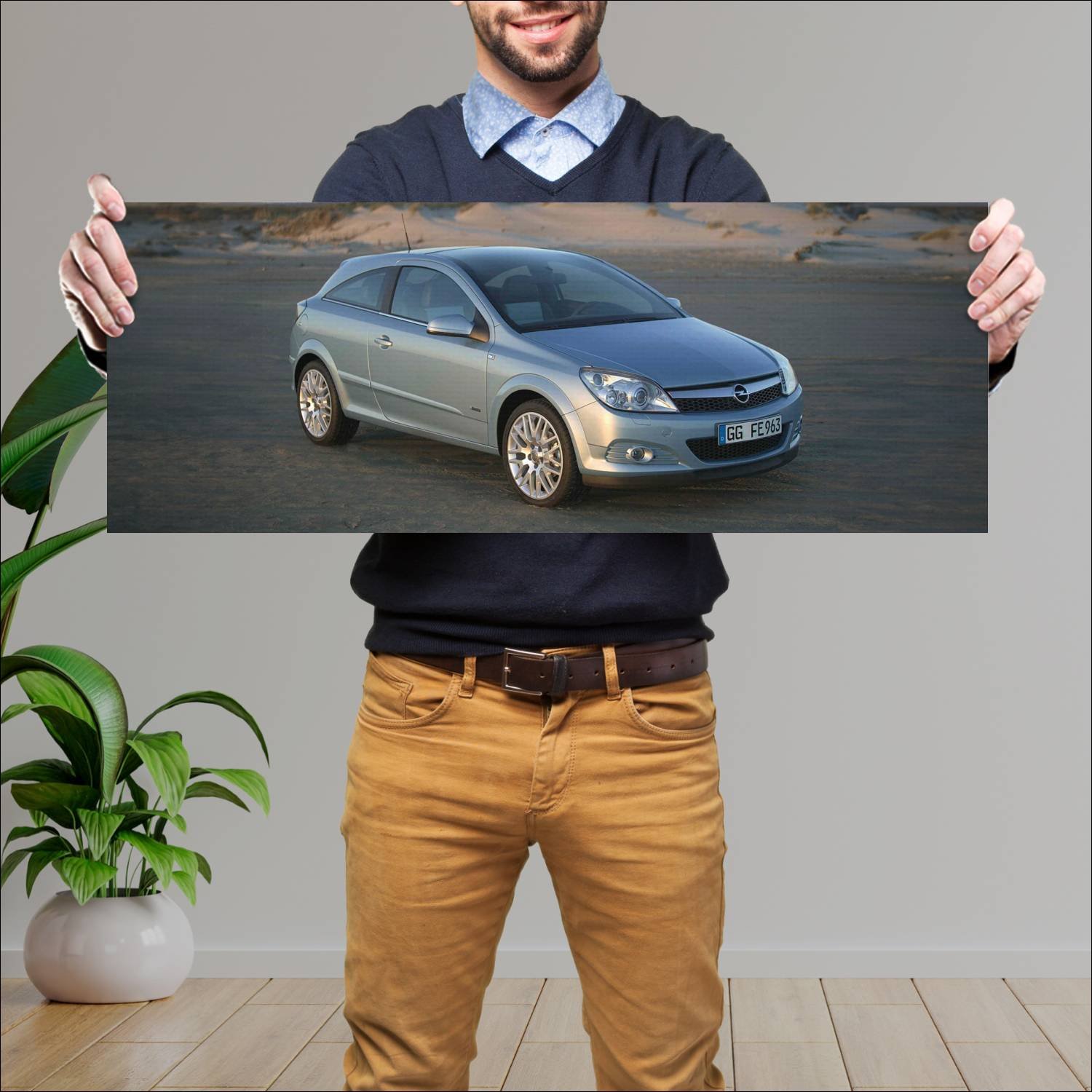 Cuadro grande 30x80cm 2005 opel astra gtc hybrid c 415 Opel