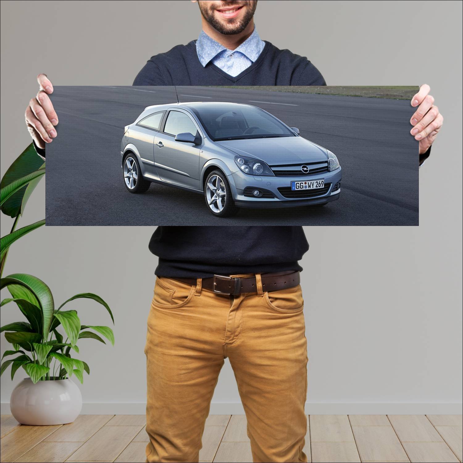 Cuadro grande 30x80cm 2005 opel astra gtc panorami 416 Opel