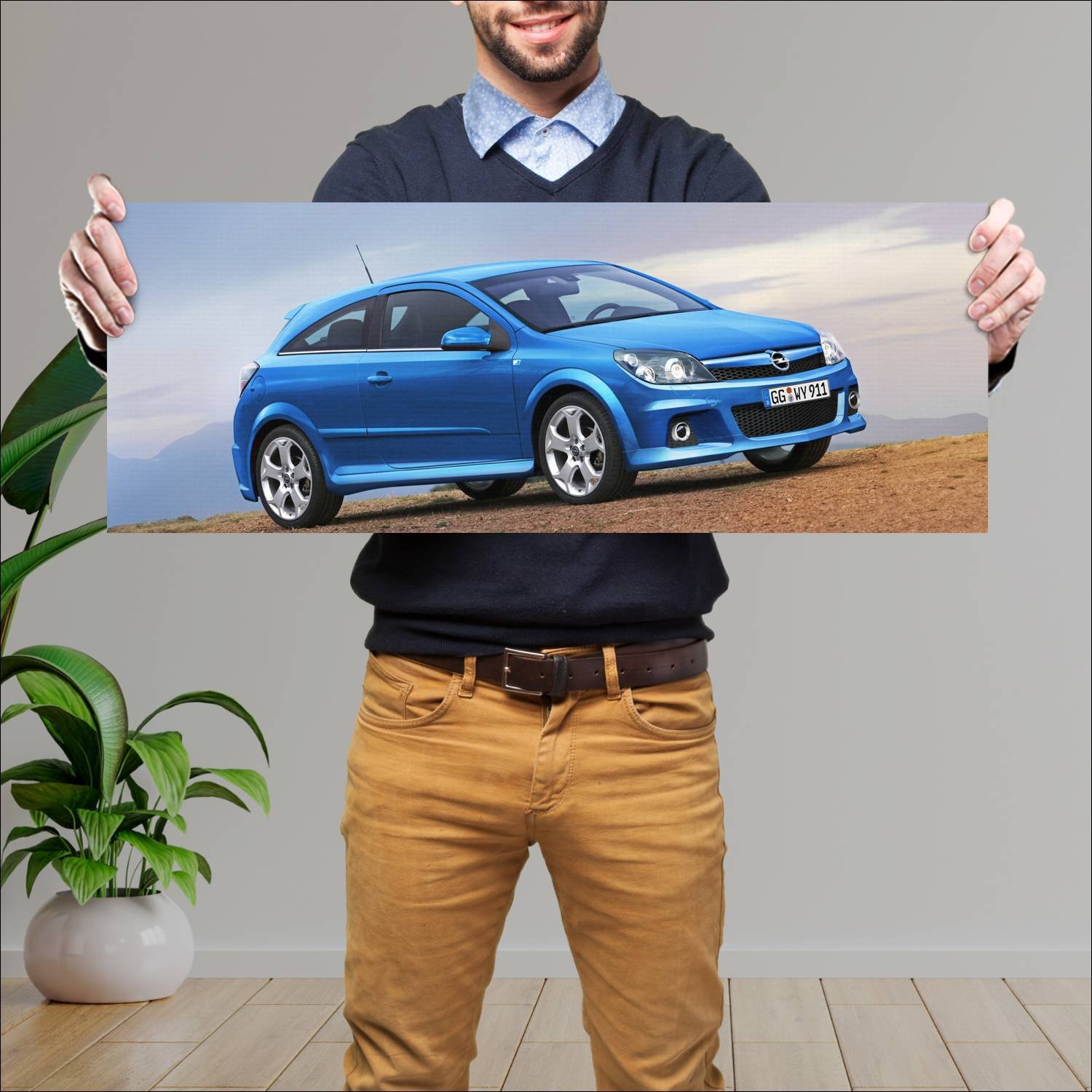 Cuadro grande 30x80cm 2005 opel astra opc gtc Opel